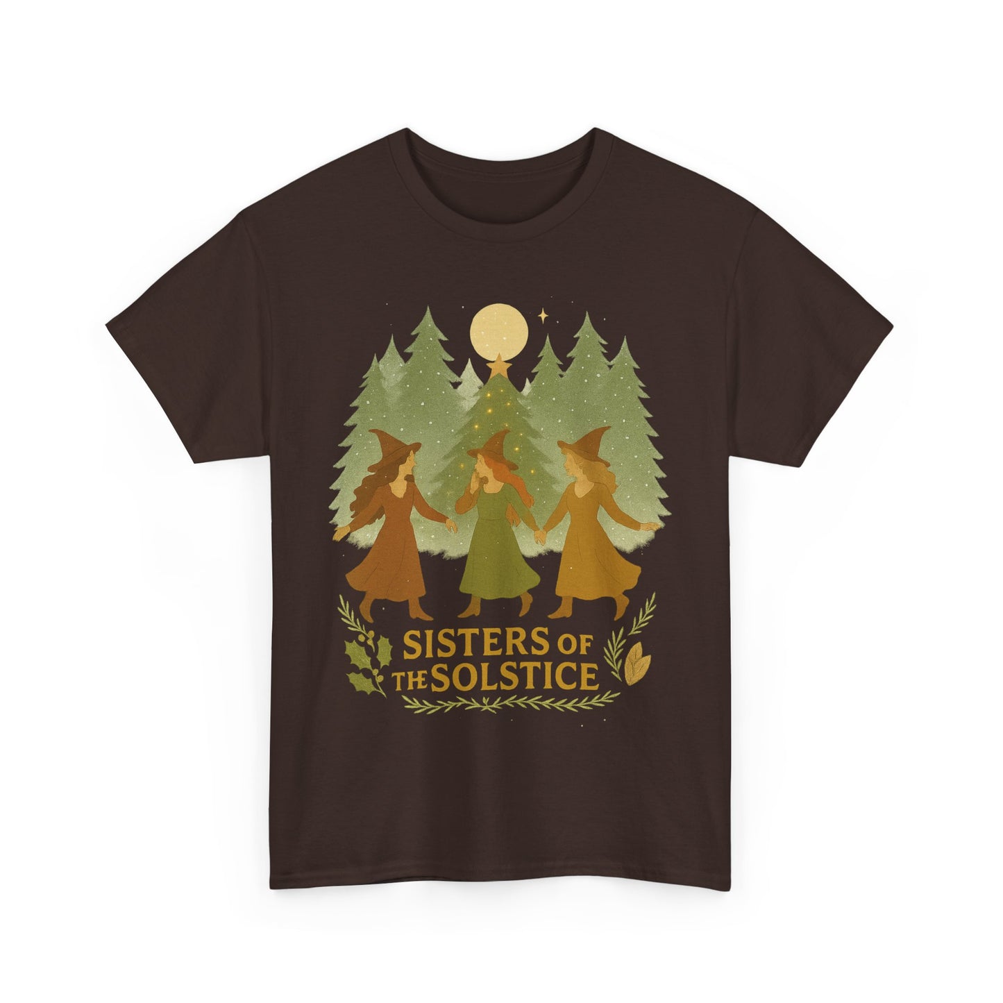 Sisters of the Solstice T-Shirt / Yule , Unisex Heavy Cotton Tee for Nature Lovers, Gift for Witchy Friends, Winter Solstice Celebration,