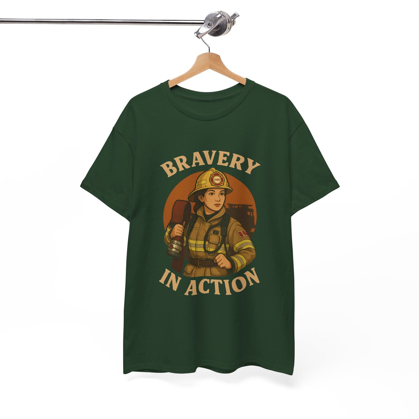 Fire Fighter Graphic Tee - Bravery in Action by Moonwoven by Luna