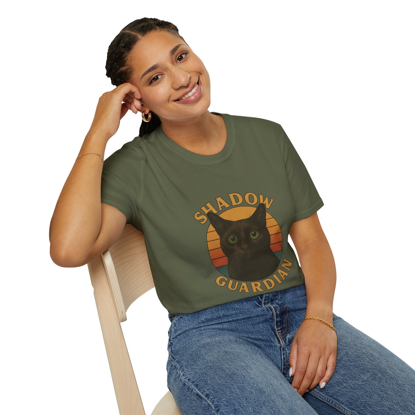 Shadow Guardian ,Black Cat T-Shirt | Perfect Gift for Cat Lovers, Halloween, Cozy Wear, Pet Enthusiasts, Unisex Style