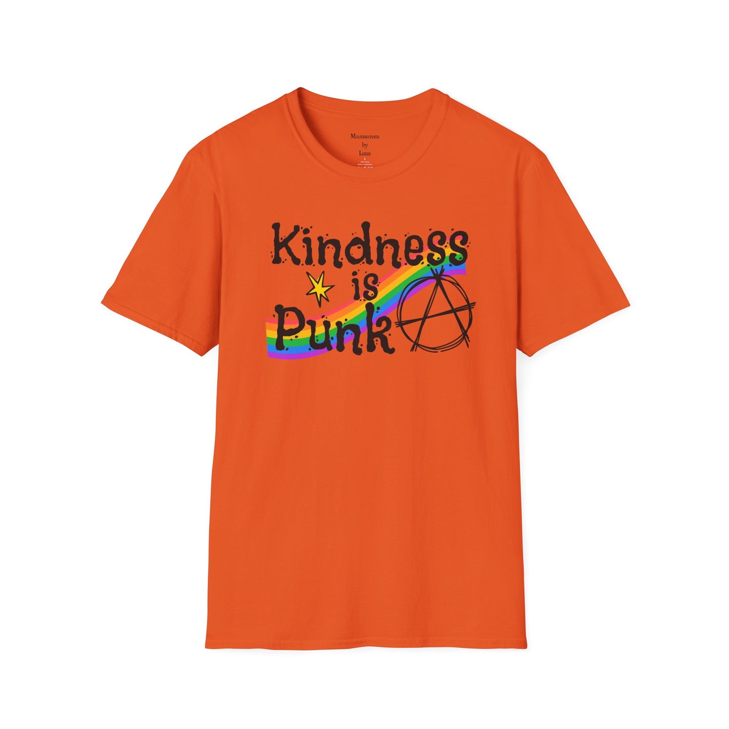 Kindness is Punk T_shirt, design by Moonwoven by Luna