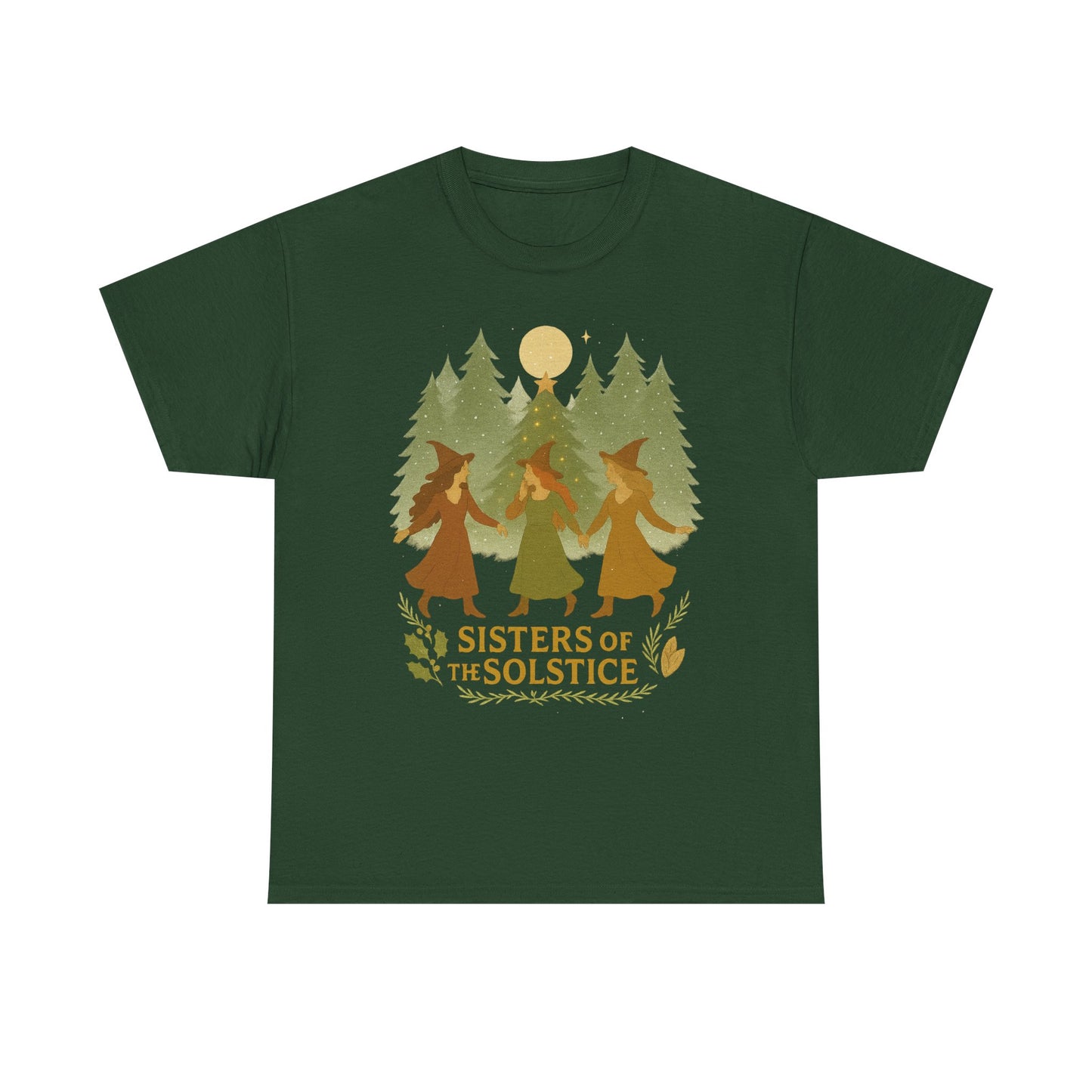 Sisters of the Solstice T-Shirt / Yule , Unisex Heavy Cotton Tee for Nature Lovers, Gift for Witchy Friends, Winter Solstice Celebration,