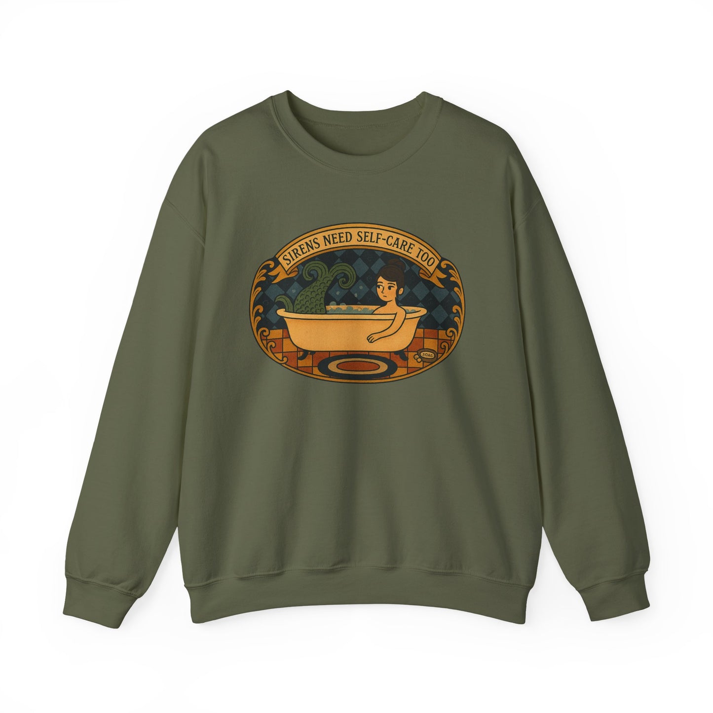 Sirens need Self-Care too , Crewneck Sweatshirt | Cozy Gift, Relaxation Apparel, Unisex Sweatshirt, Mindfulness Fashion, Self-Care Reminder