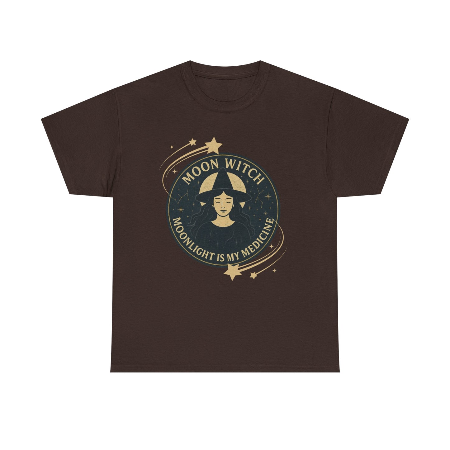 Moon Witch Heavy Cotton Tee | Perfect for Witchy Vibes, Gifts for Witch Lovers, Magical Occasions, Astrology Fashion, Witchy Apparel