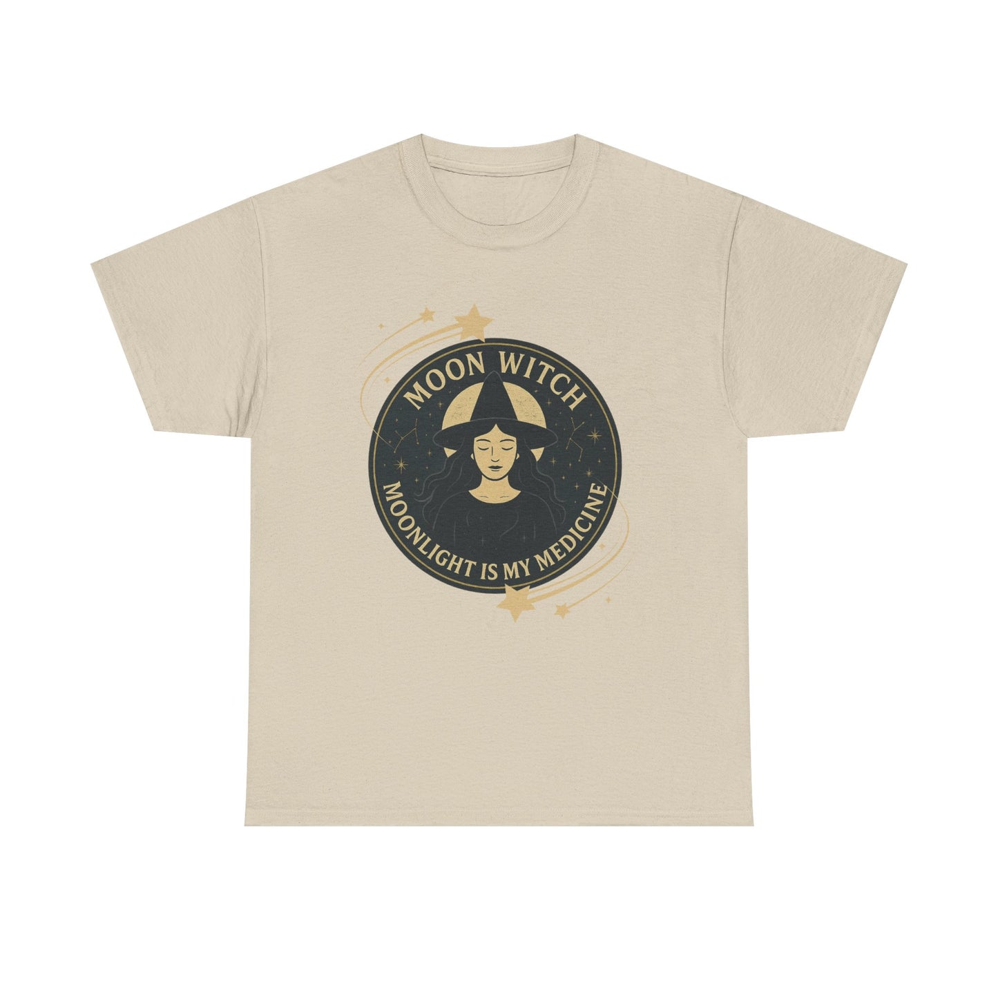 Moon Witch Heavy Cotton Tee | Perfect for Witchy Vibes, Gifts for Witch Lovers, Magical Occasions, Astrology Fashion, Witchy Apparel