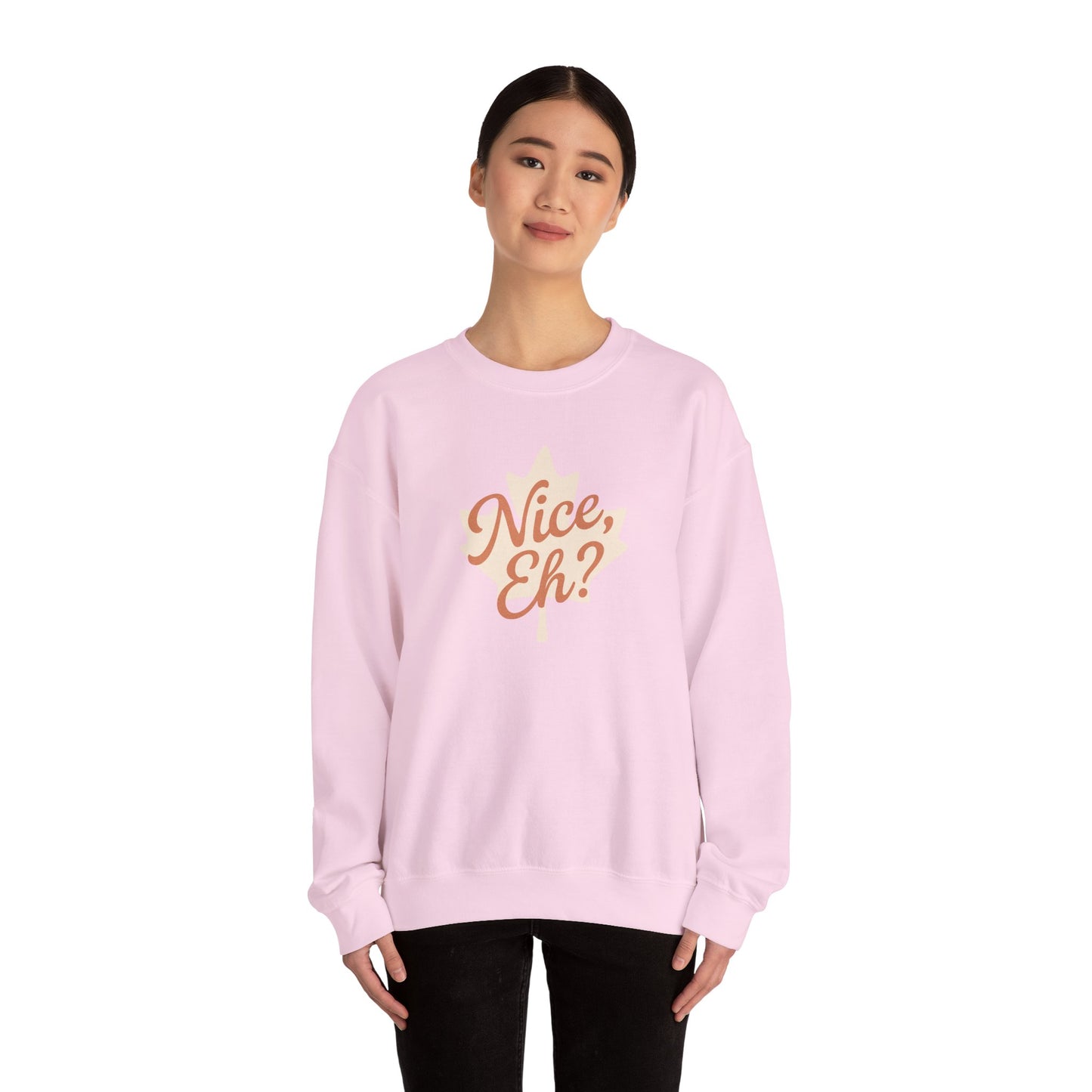 Chill Canadian Sweatshirt, Nice , Eh With Canadian leaf, Moonwoven by Luna, Unisex Crewneck, Warm Pullover, Cozy Jumper, Maple Leaf Sweater,