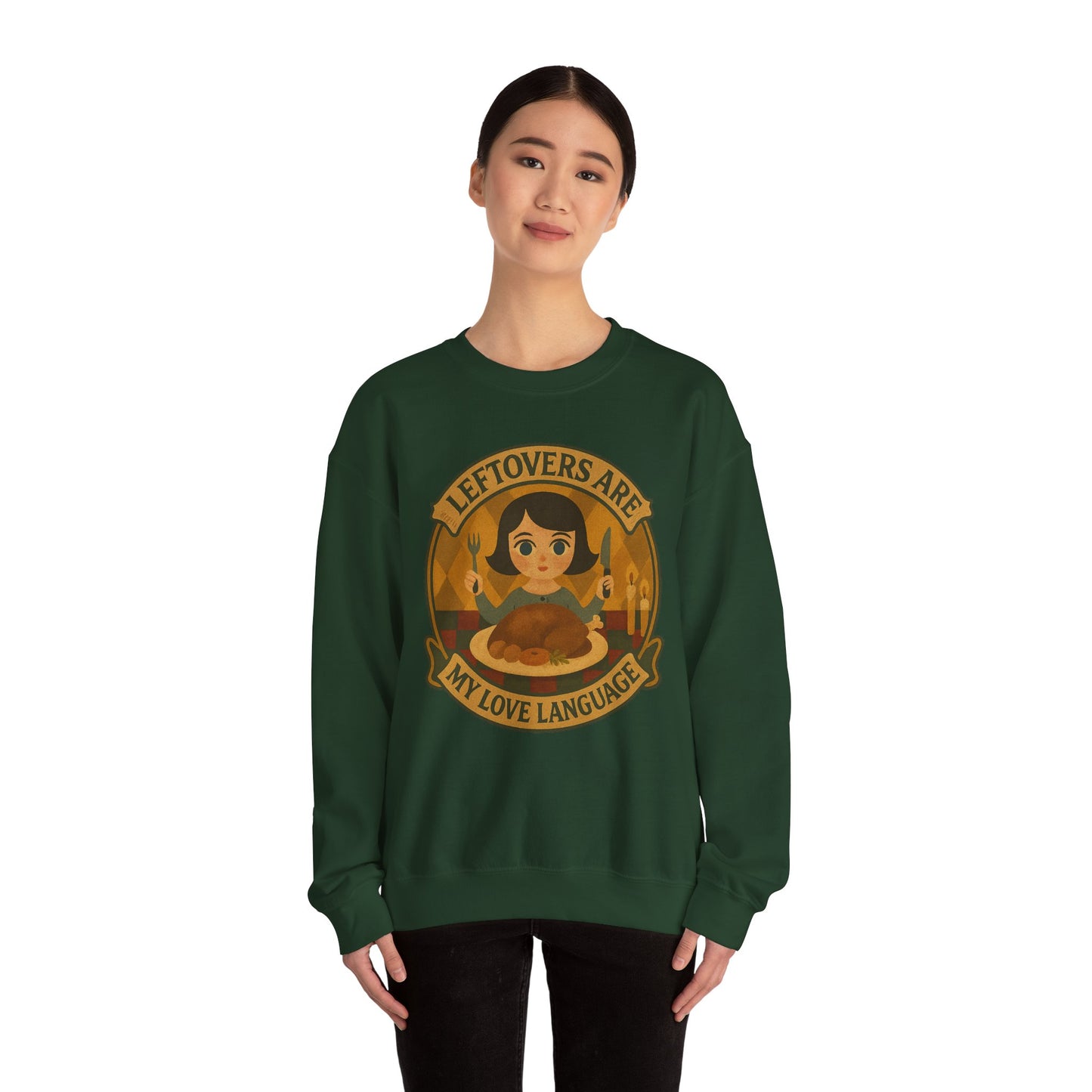 Leftovers Love Language Sweatshirt, Foodie Gift, Original Art Clothing, Moonwoven by Luna, Crewneck Jumper