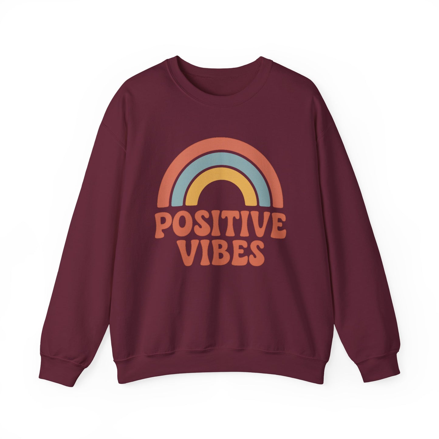 Positive Vibes, Retro Crewneck Sweater, Vintage style.