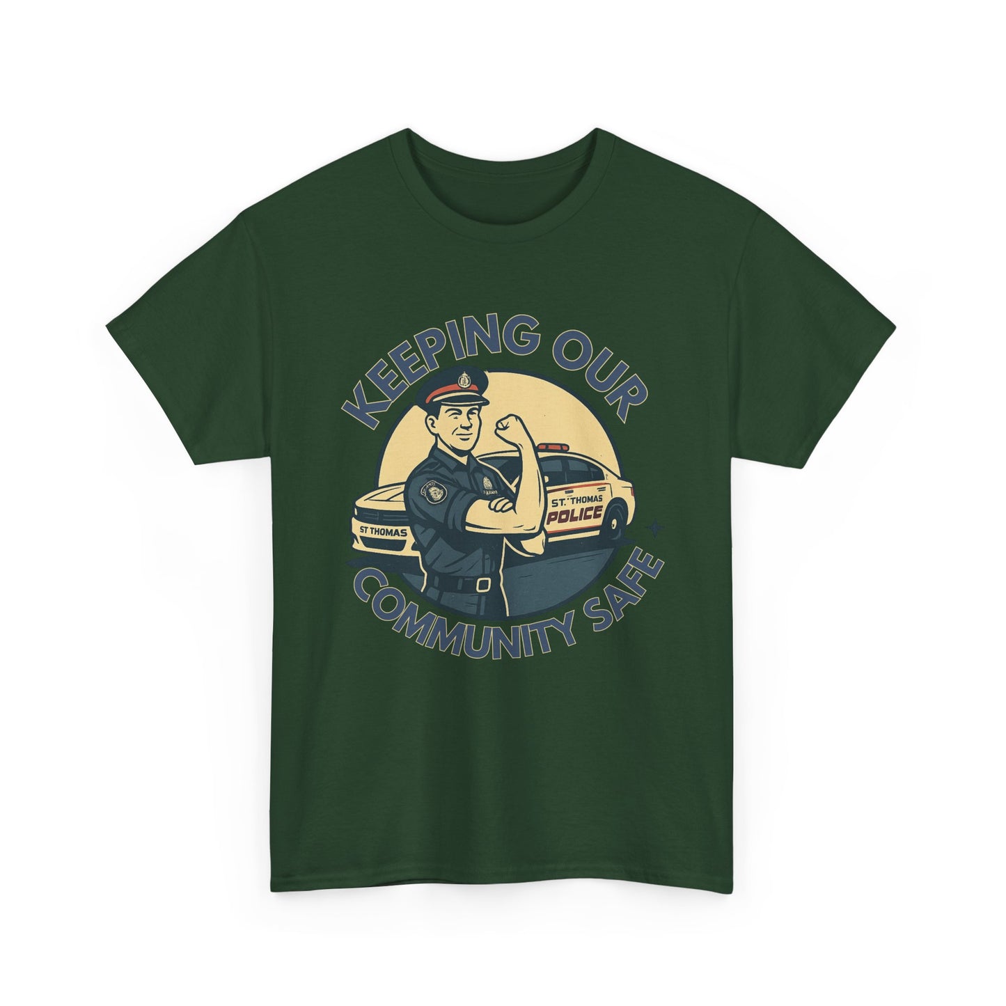 St. Thomas Police, Community Safety Tee, Unisex Cotton Tee, Police Support Shirt, Law Enforcement Gift, Gratitude Apparel