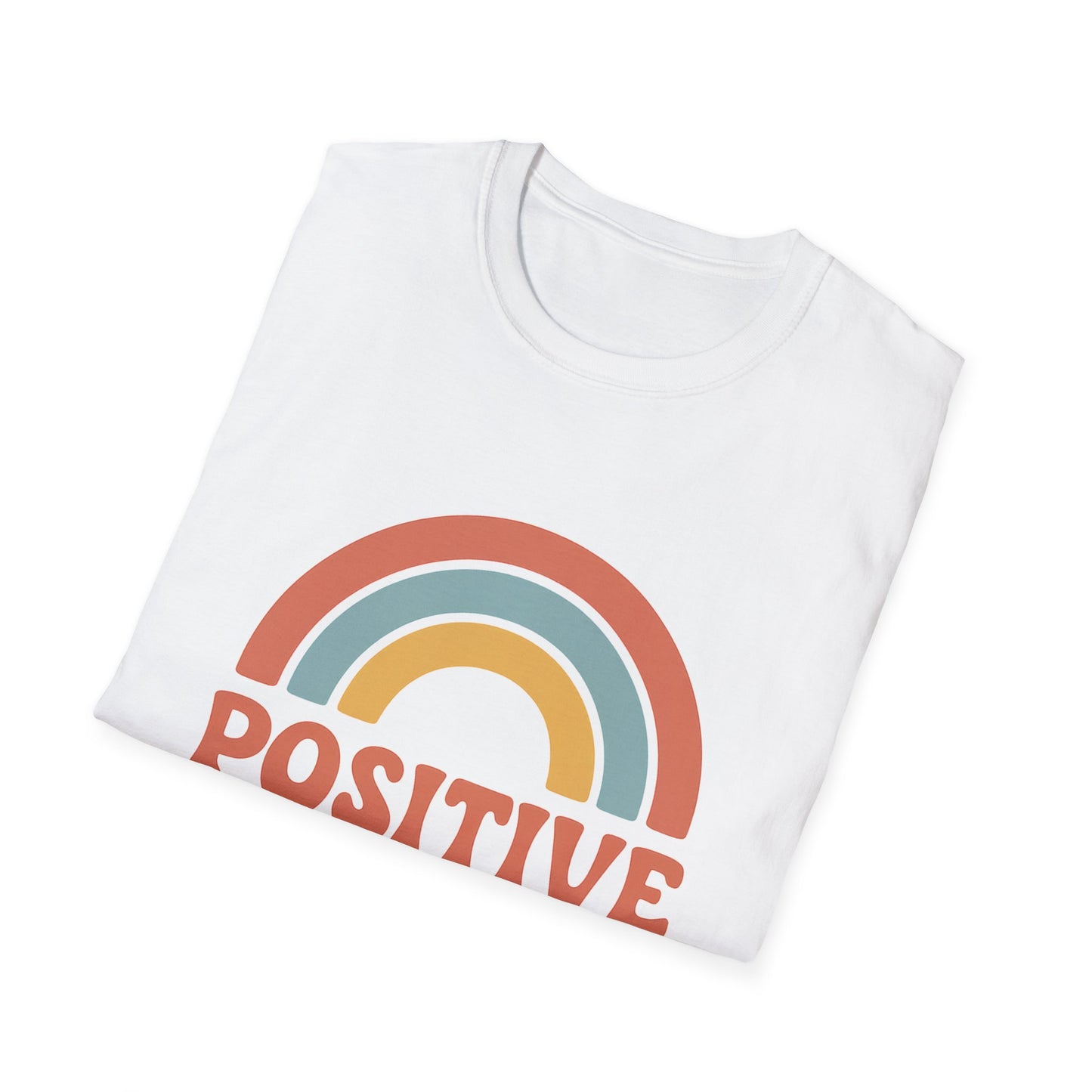 Retro "Positive Vibes" Rainbow Unisex , Graphic Tee
