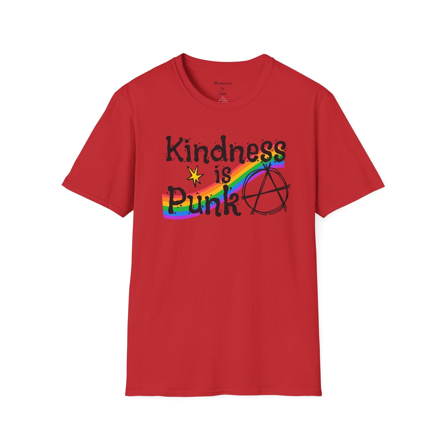 Kindness is Punk T_shirt, design by Moonwoven by Luna