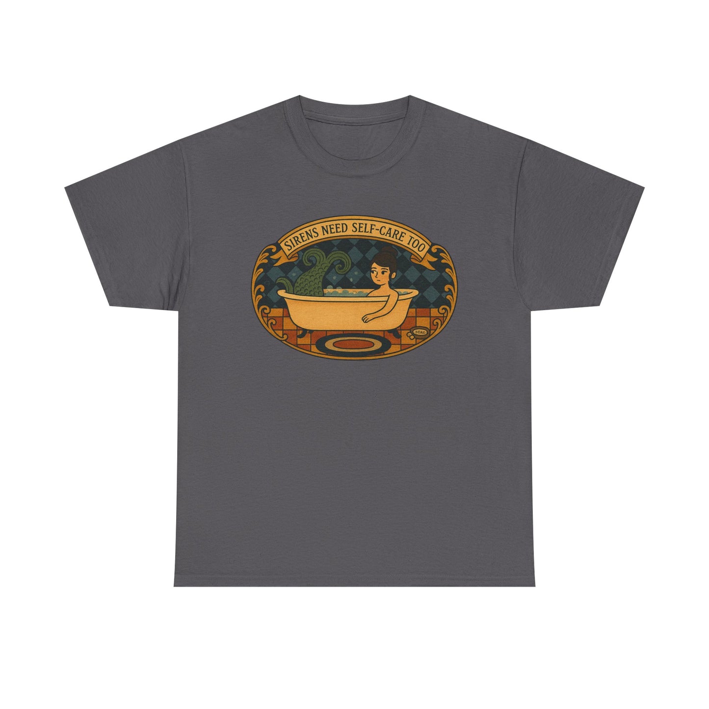 Sirens Need Self-Care too! Unisex Heavy Cotton Tee, Relaxation Gift, Spa Day Top, Casual Wear, Gift for Friends, Self-Care Reminder Shirt