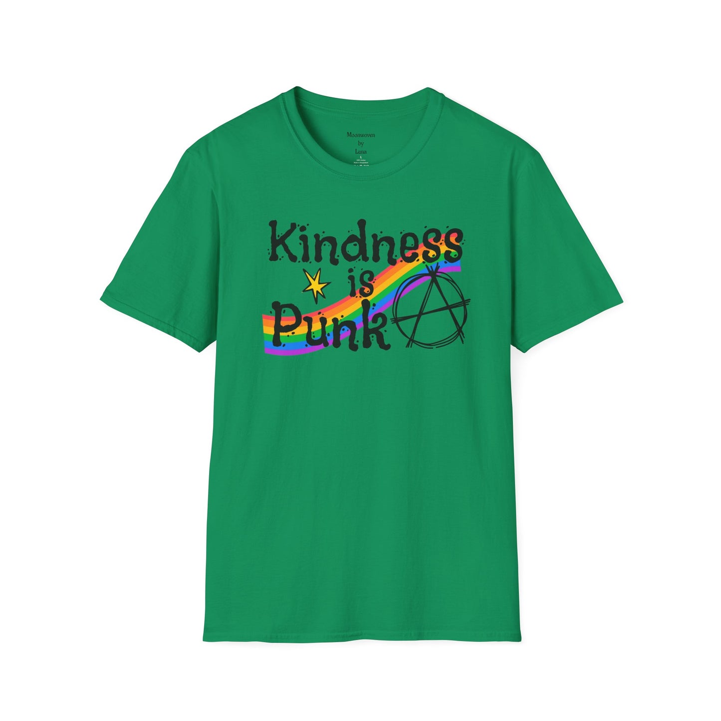 Kindness is Punk T_shirt, design by Moonwoven by Luna