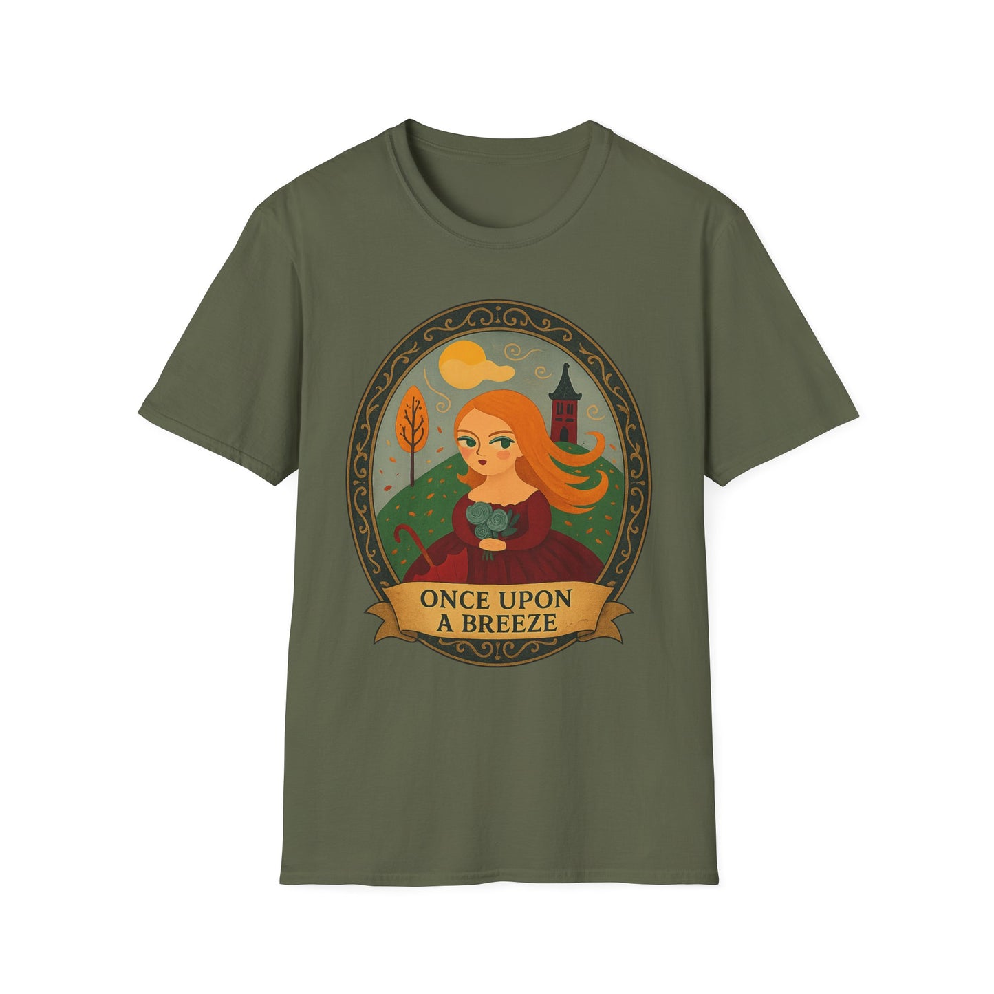 Original Art, turned t-shirt .Once Upon A Breeze T-Shirt - Whimsical Fairytale Tee, Apparel for Lovers of Storybooks, Casual Wear
