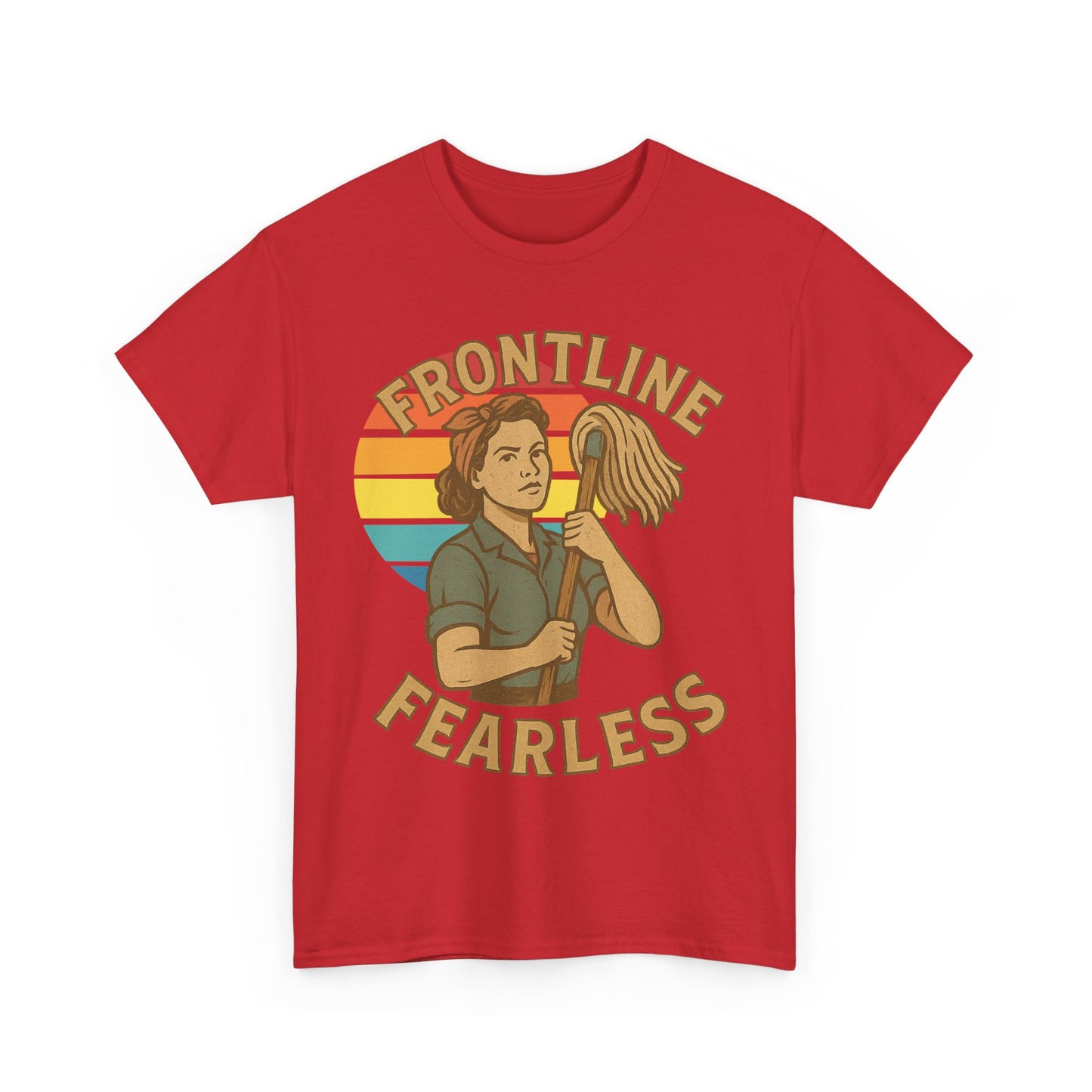 Fearless Frontline Unisex Heavy Cotton Tee, Inspirational T-Shirt, Women's Empowerment Shirt, Everyday Comfort Wear, Gift for Heroes