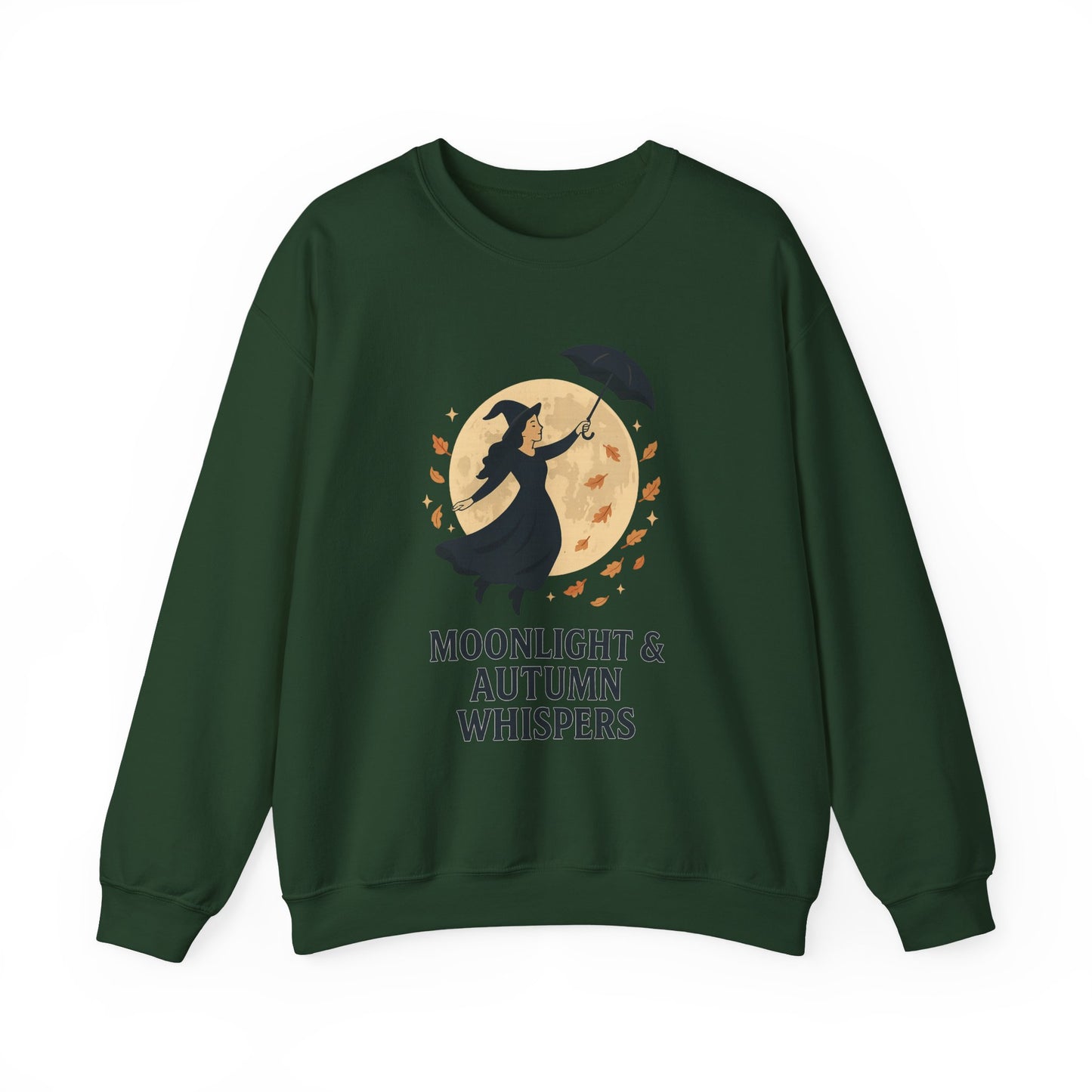 Moonlight & Autumn Whispers Crewneck Sweatshirt, Cozy Fall Sweatshirt, Witchy Sweatshirt, Halloween Apparel, Gift for Her