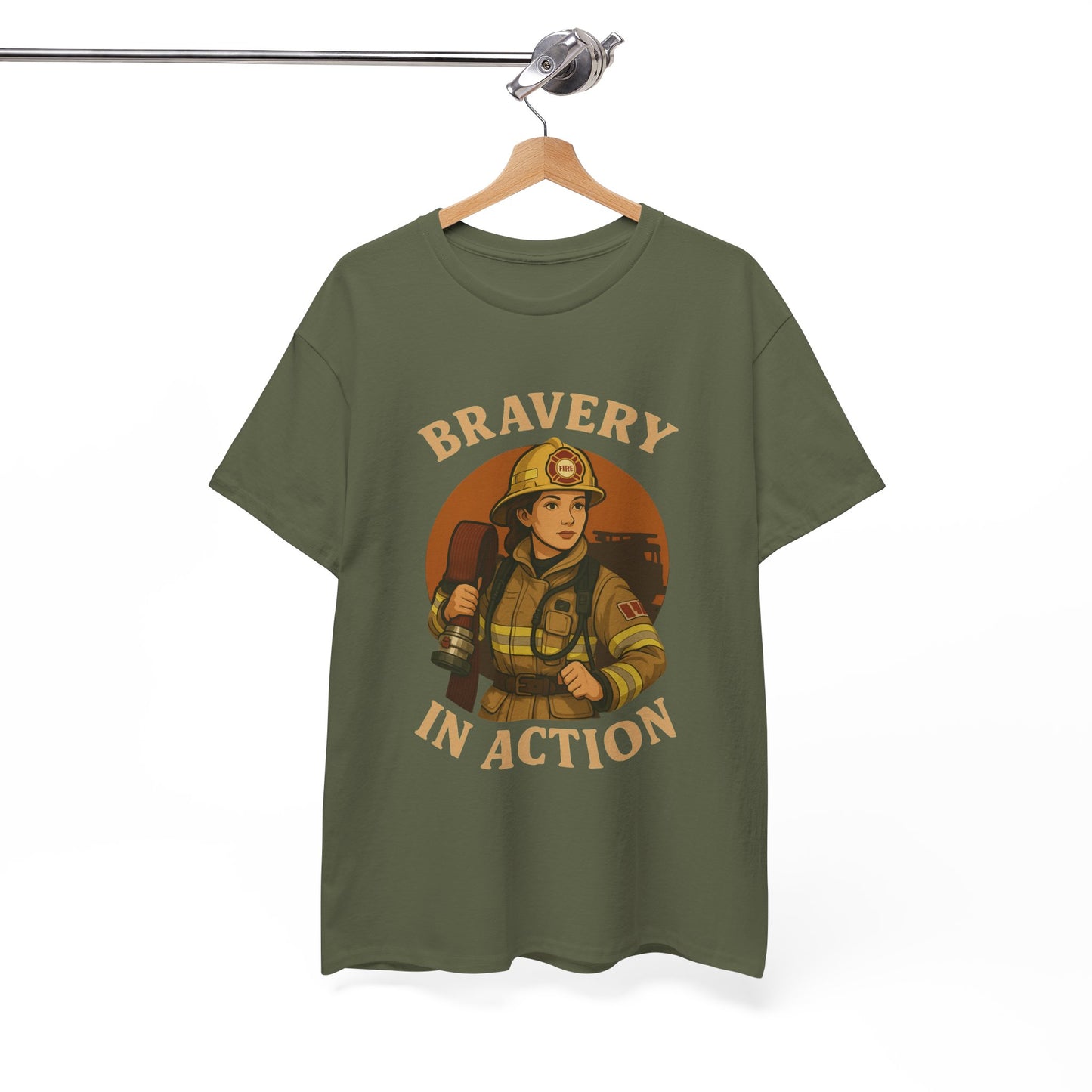 Fire Fighter Graphic Tee - Bravery in Action by Moonwoven by Luna
