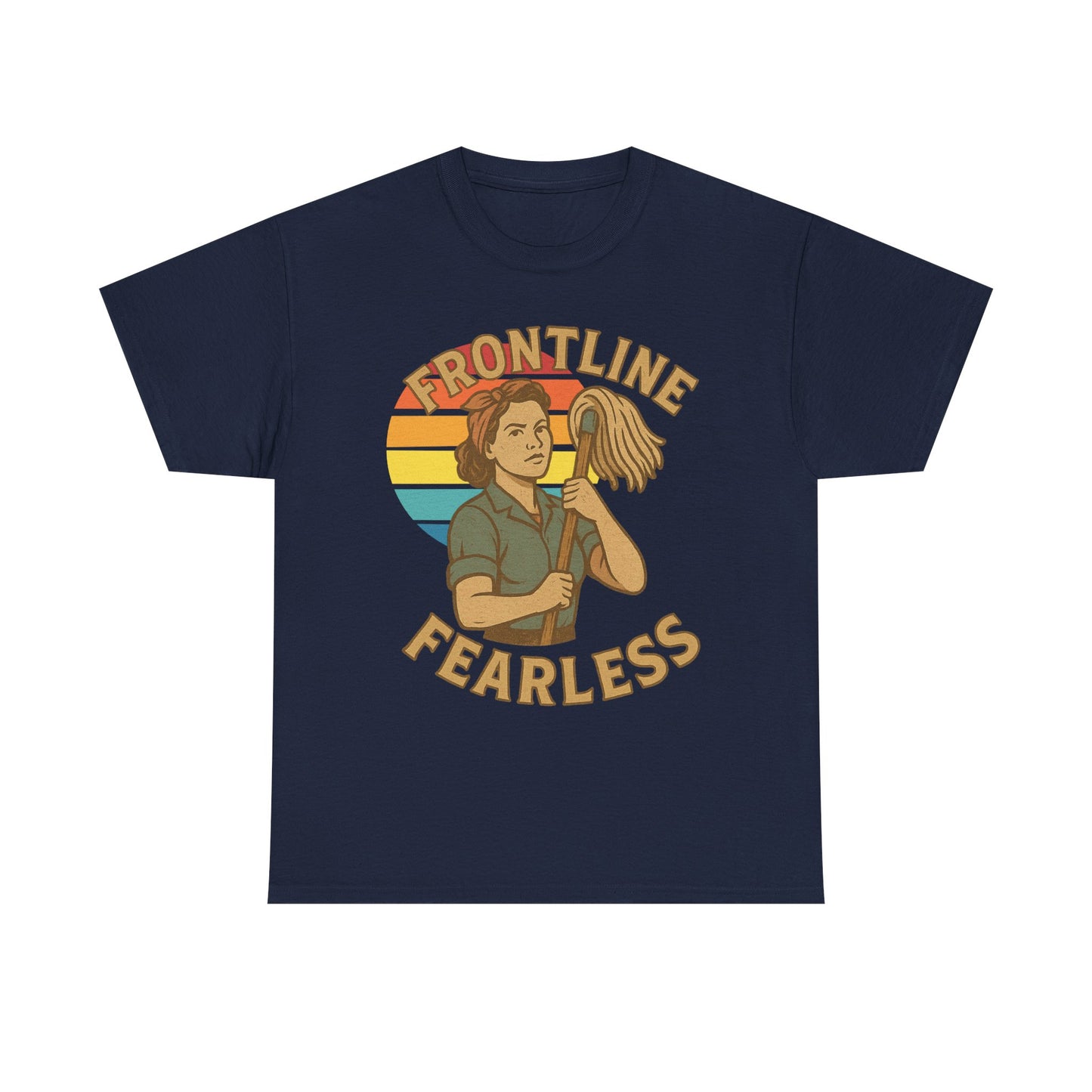Fearless Frontline Unisex Heavy Cotton Tee, Inspirational T-Shirt, Women's Empowerment Shirt, Everyday Comfort Wear, Gift for Heroes