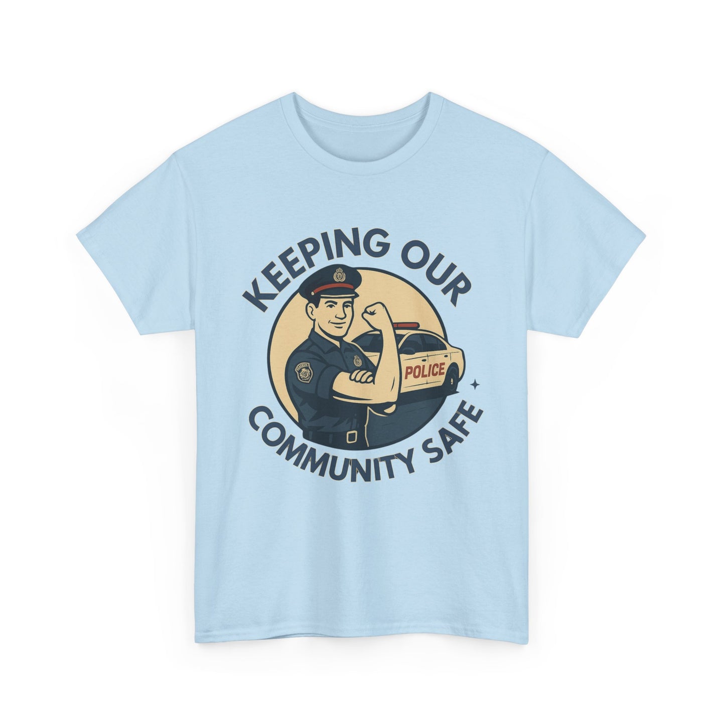 Male Police, Community Safety Tee - Unisex Heavy Cotton Shirt, Police Appreciation T-Shirt, Gift for Heroes, Casual Wear, Law Enforcement Support