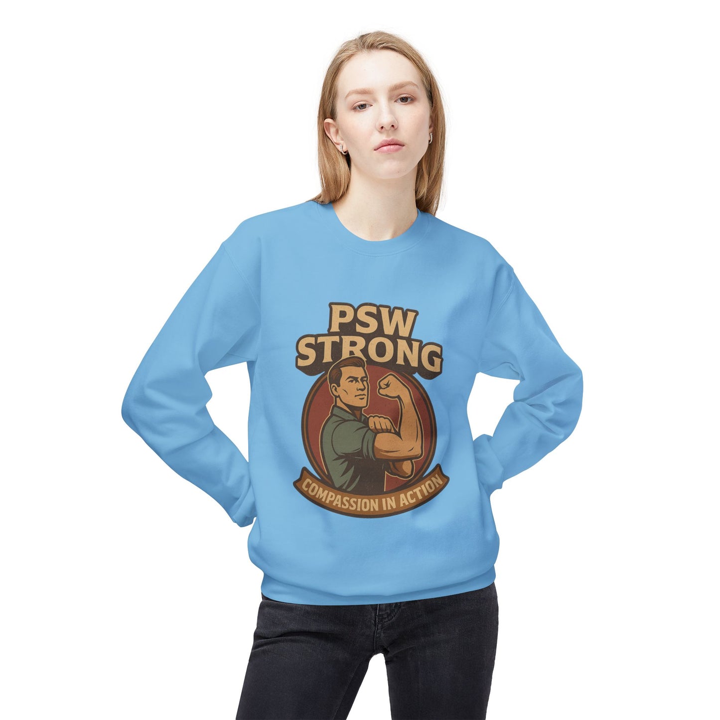 PSW Strong Compassion Crewneck Sweatshirt | Motivational Apparel, Gift for Fitness Lovers, Sportswear, Casual Wear, Inspirational Clothing
