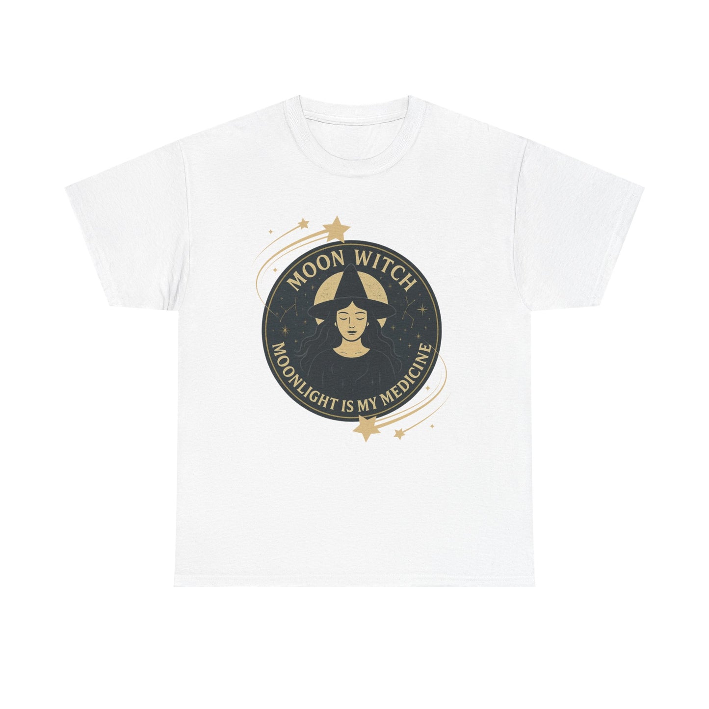 Moon Witch Heavy Cotton Tee | Perfect for Witchy Vibes, Gifts for Witch Lovers, Magical Occasions, Astrology Fashion, Witchy Apparel