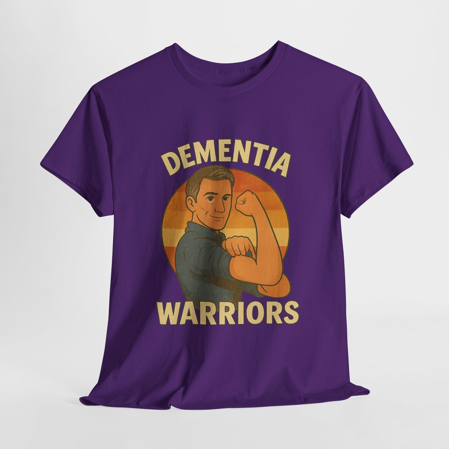 Male , Dementia Warriors Unisex Heavy Cotton Tee | Support, Awareness, Gifts, Advocacy, Comfort Wear