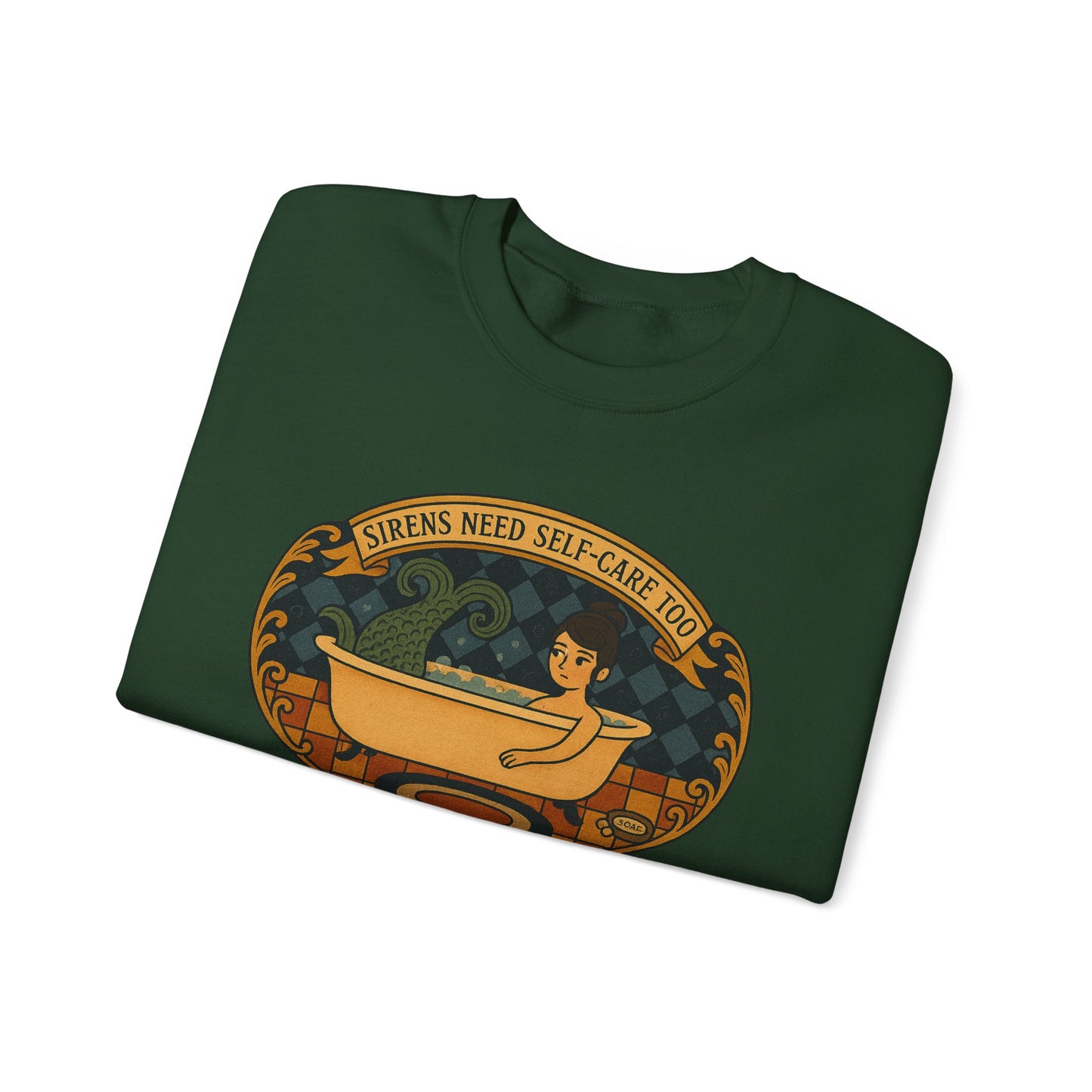 Sirens need Self-Care too , Crewneck Sweatshirt | Cozy Gift, Relaxation Apparel, Unisex Sweatshirt, Mindfulness Fashion, Self-Care Reminder