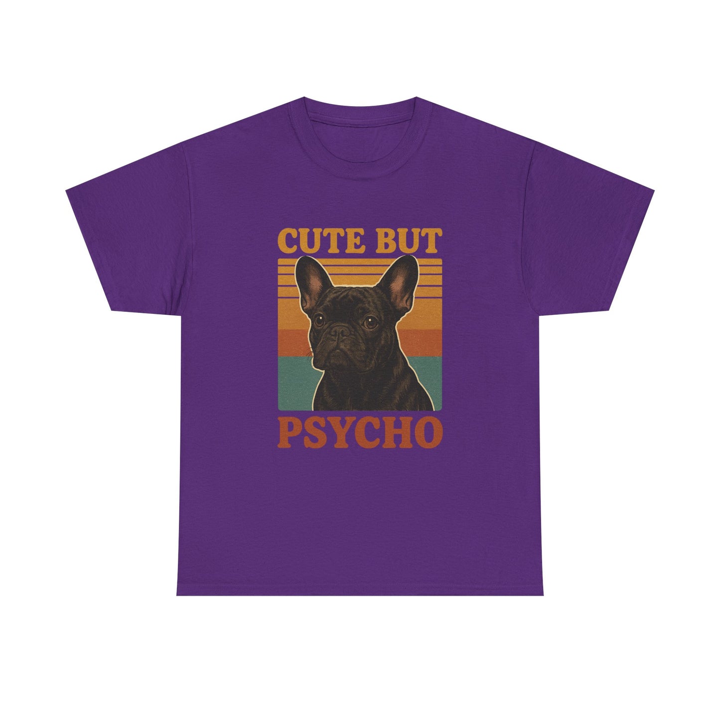 French Bulldog Cute But Psycho Unisex Tee, Funny Dog Lover Shirt, Moonwoven Design, Gift for Animal Lovers, Frenchie Tee, Graphic Dog Print