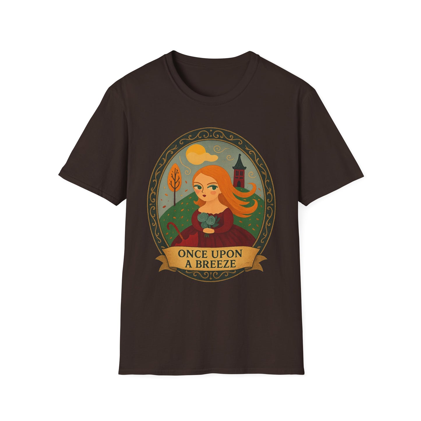 Original Art, turned t-shirt .Once Upon A Breeze T-Shirt - Whimsical Fairytale Tee, Apparel for Lovers of Storybooks, Casual Wear