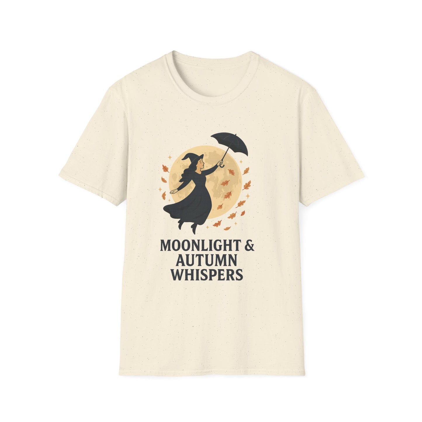 Moonlight & Autumn Whispers T-Shirt, Fall Fashion, Witch Theme Tee, Spooky Season Gift, Cozy Casual Wear, Halloween Outfit