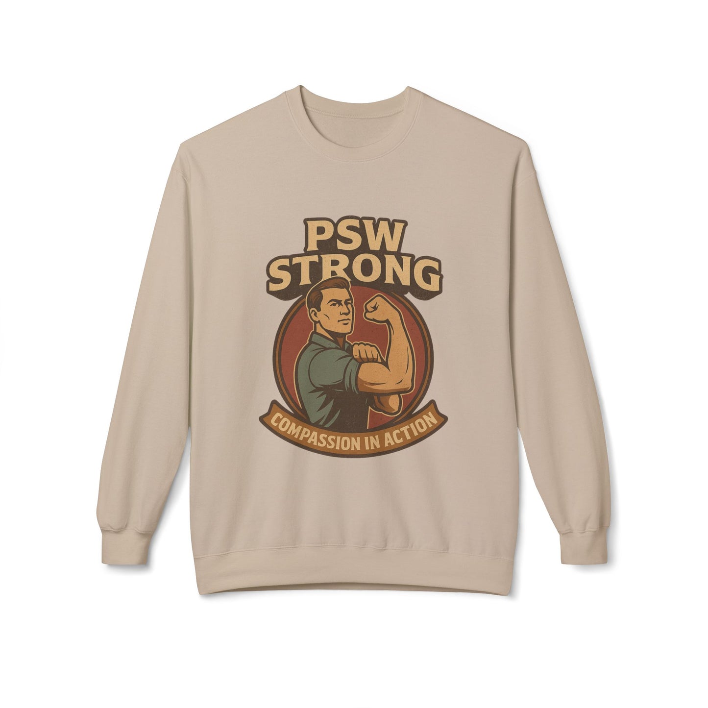 PSW Strong Compassion Crewneck Sweatshirt | Motivational Apparel, Gift for Fitness Lovers, Sportswear, Casual Wear, Inspirational Clothing