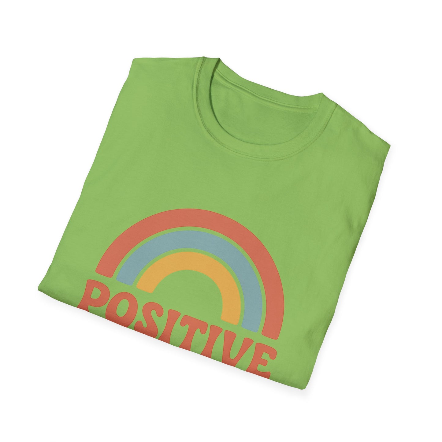 Retro "Positive Vibes" Rainbow Unisex , Graphic Tee