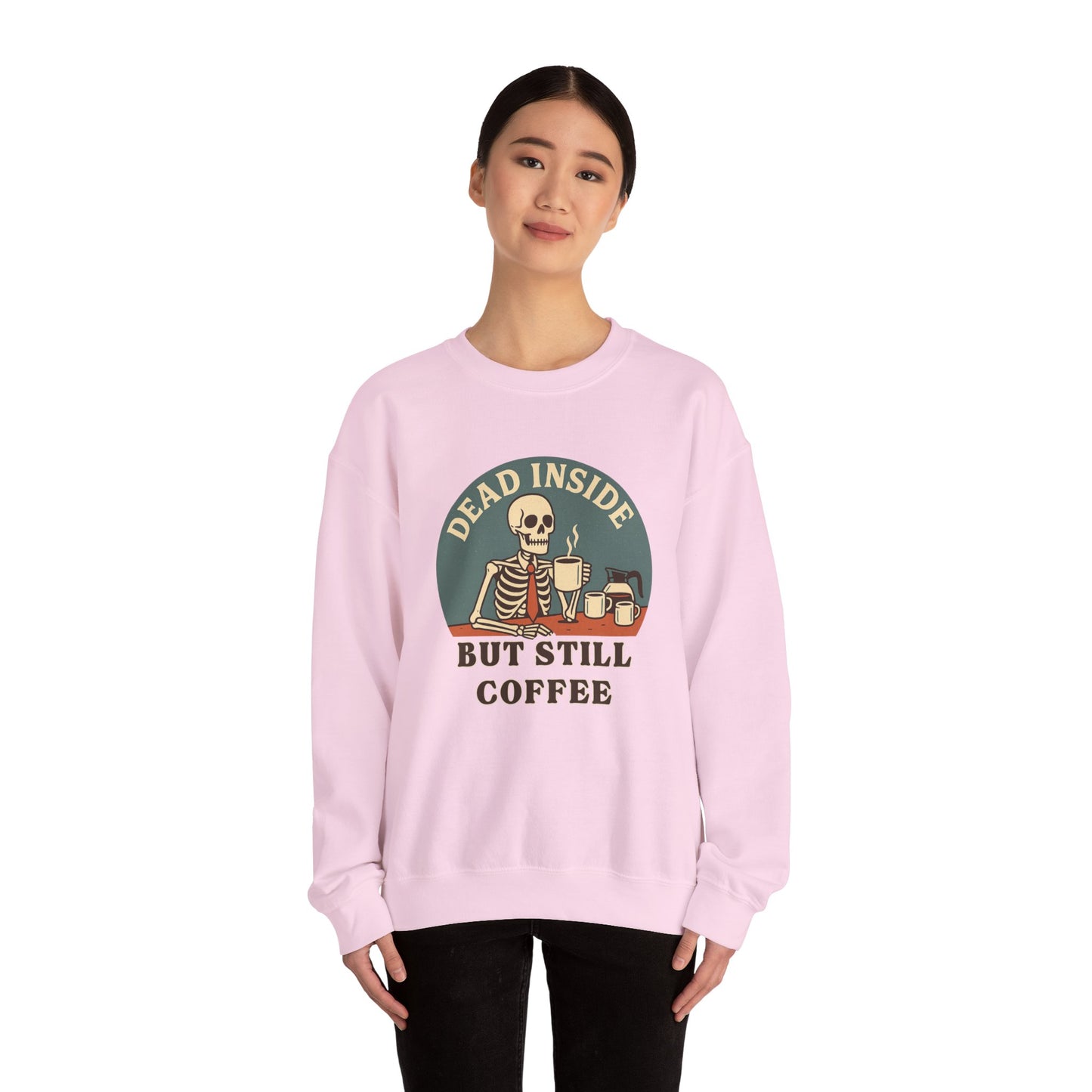 Dead Inside, But Still Coffee, Unisex Heavy Blend™ Crewneck Sweatshirt