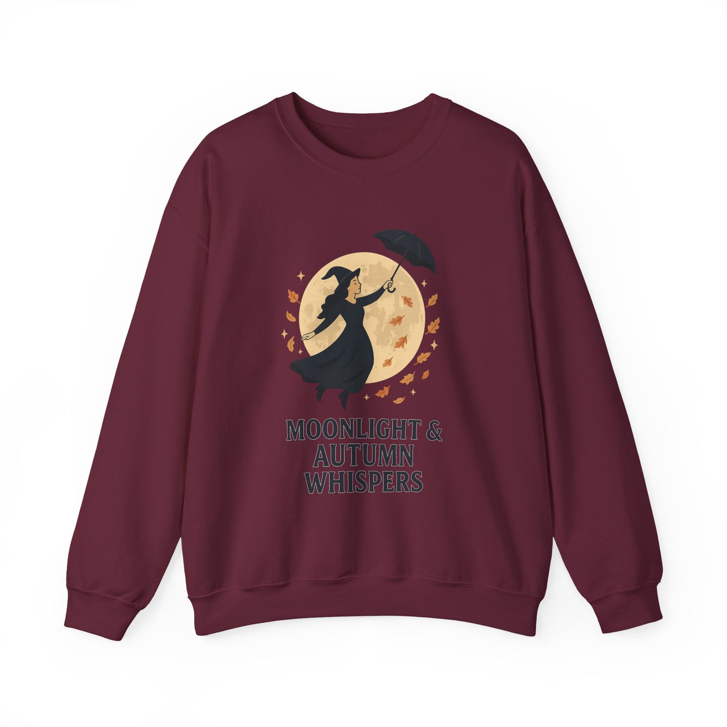 Moonlight & Autumn Whispers Crewneck Sweatshirt, Cozy Fall Sweatshirt, Witchy Sweatshirt, Halloween Apparel, Gift for Her