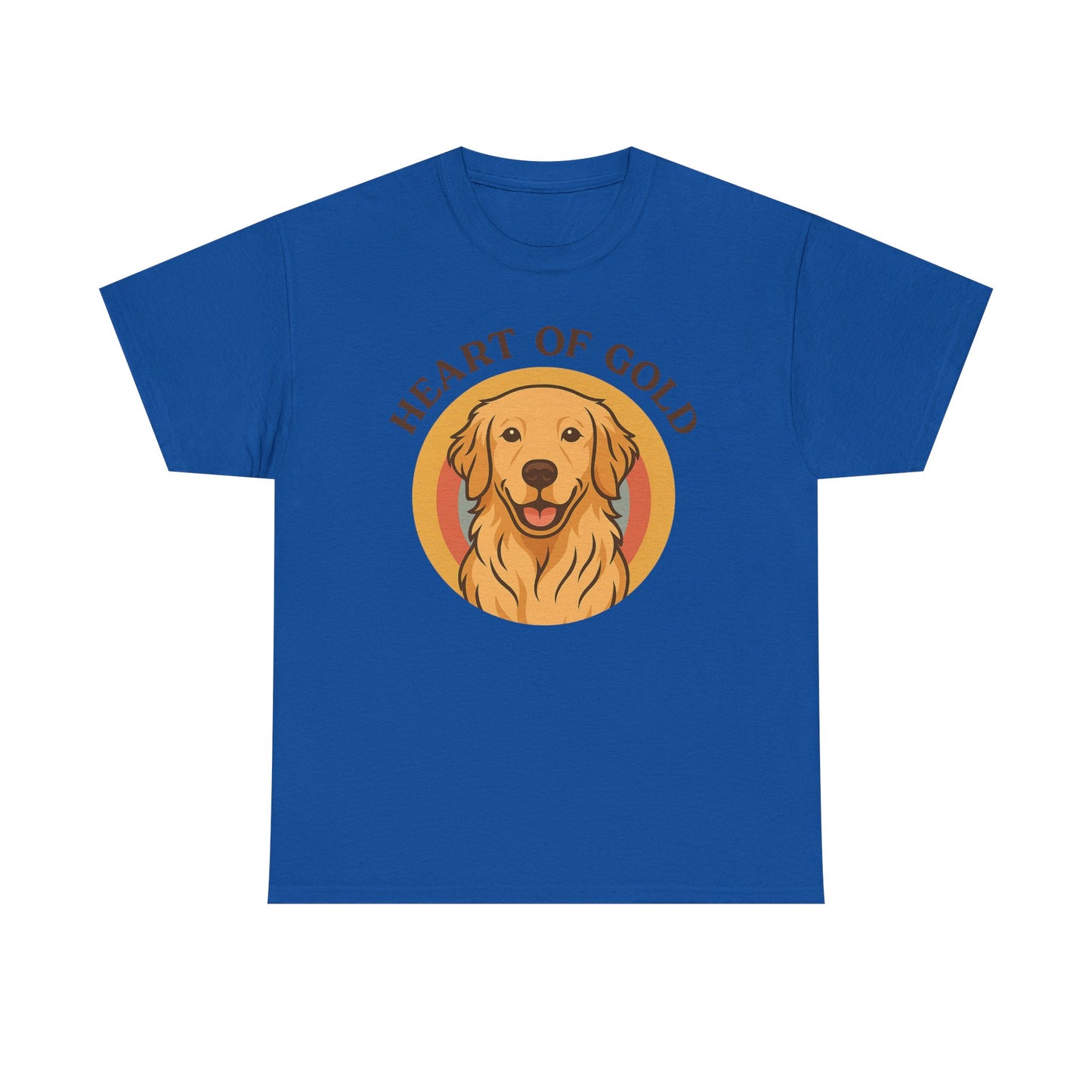 Golden Retriever, Heart of Gold Dog Tee - Unisex Heavy Cotton T-Shirt, Pet Lover Gift, Animal Lover Apparel, Golden Retriever Shirt,