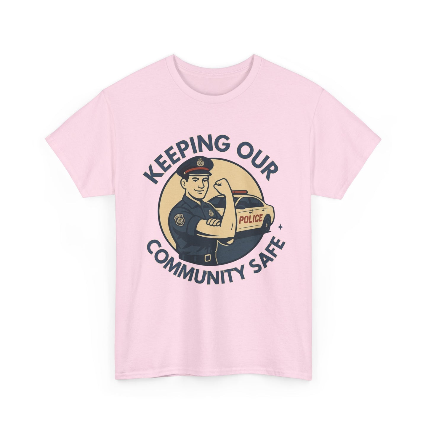 Male Police, Community Safety Tee - Unisex Heavy Cotton Shirt, Police Appreciation T-Shirt, Gift for Heroes, Casual Wear, Law Enforcement Support