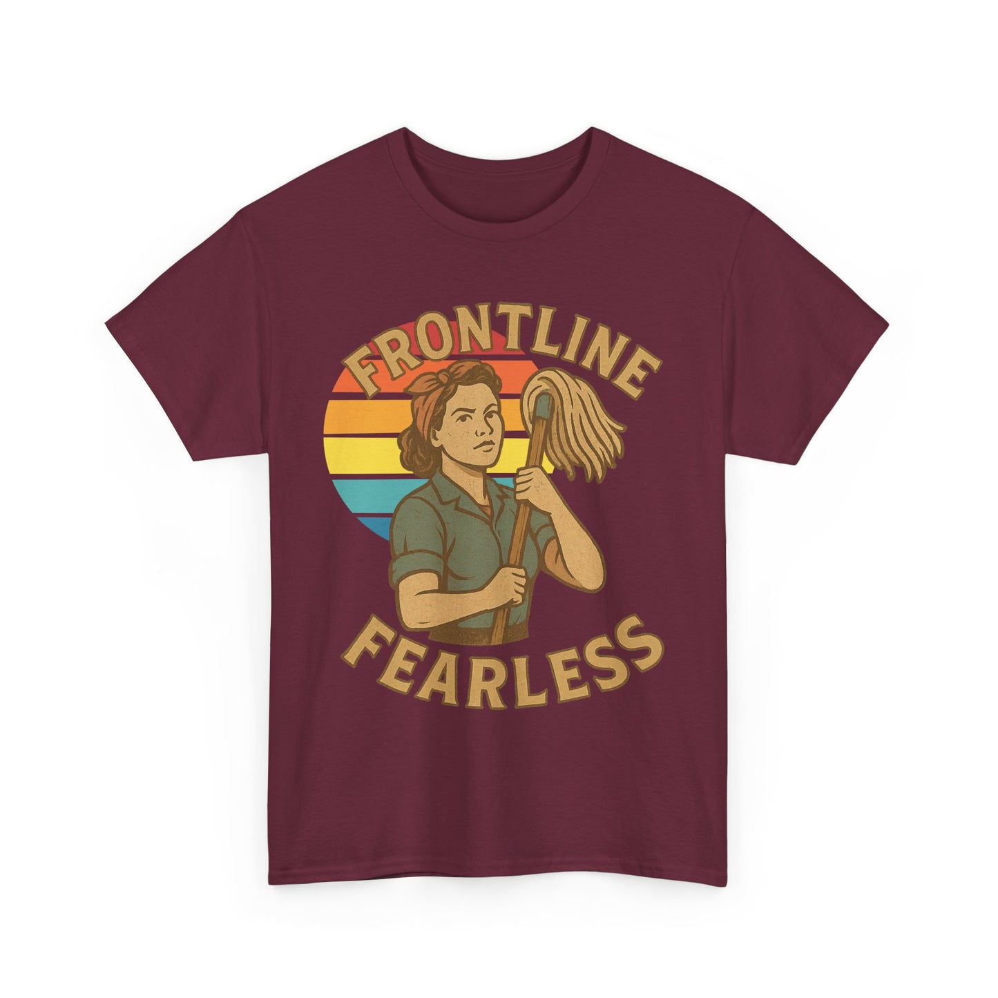 Fearless Frontline Unisex Heavy Cotton Tee, Inspirational T-Shirt, Women's Empowerment Shirt, Everyday Comfort Wear, Gift for Heroes