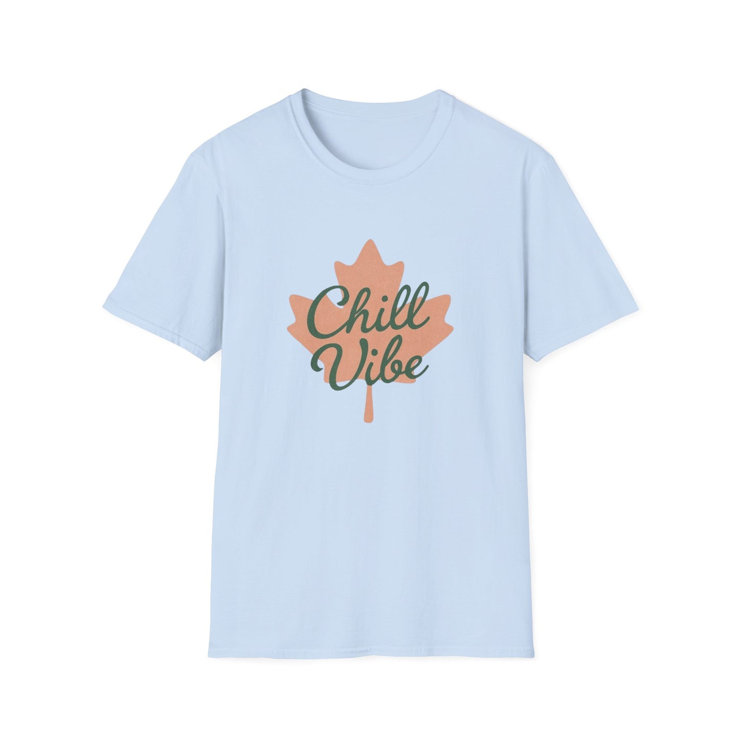 Chill Vibe, Canadian Leaf T-Shirt, Softstyle Tee for Men and Women, Chill Vibe, Moonwoven by Luna, Unisex Top