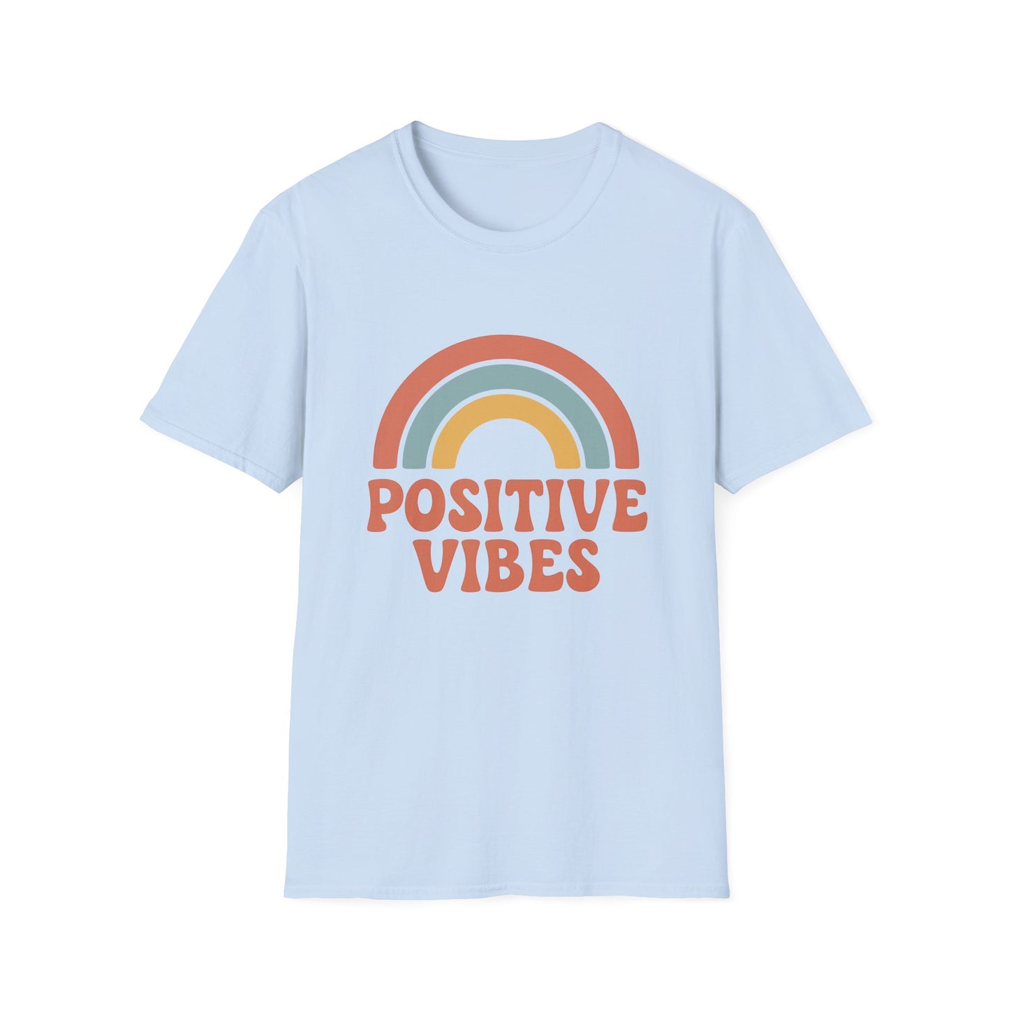 Retro "Positive Vibes" Rainbow Unisex , Graphic Tee