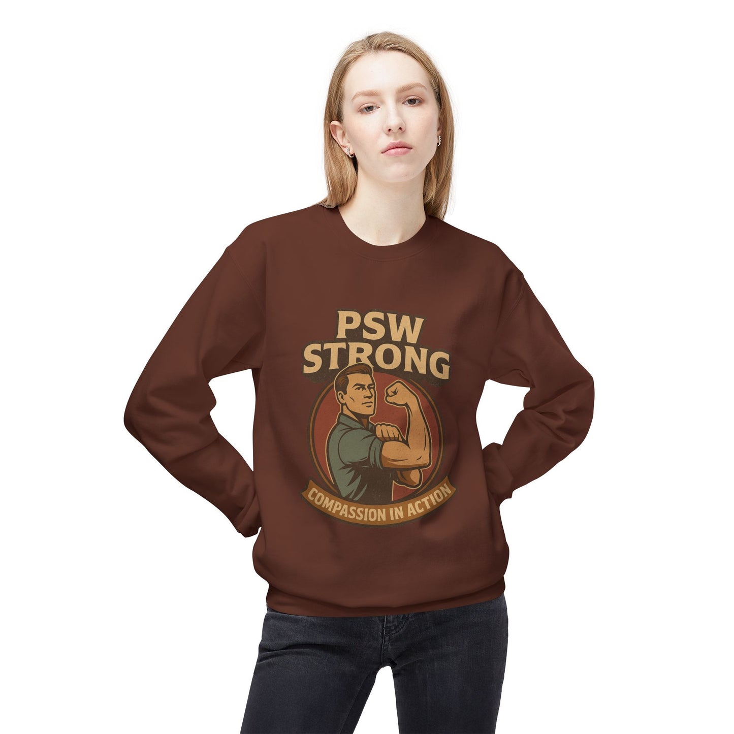 PSW Strong Compassion Crewneck Sweatshirt | Motivational Apparel, Gift for Fitness Lovers, Sportswear, Casual Wear, Inspirational Clothing