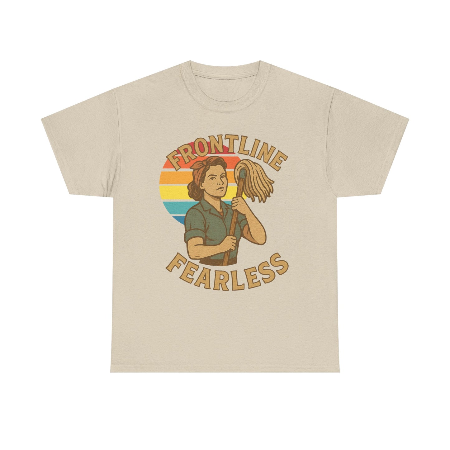 Fearless Frontline Unisex Heavy Cotton Tee, Inspirational T-Shirt, Women's Empowerment Shirt, Everyday Comfort Wear, Gift for Heroes