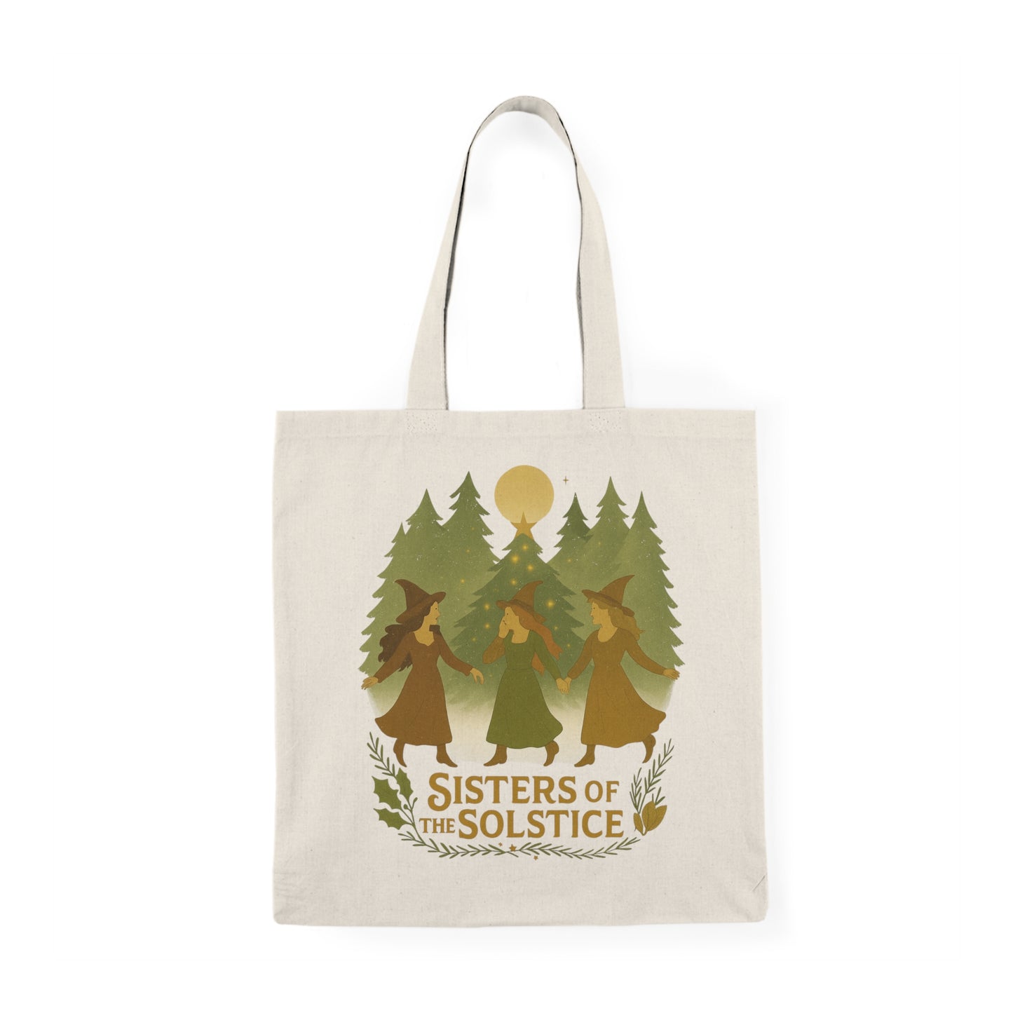 Sisters of the Solstice Tote Bag - Eco-Friendly Natural Carryall for Nature Lovers, Festivals, & Everyday Use