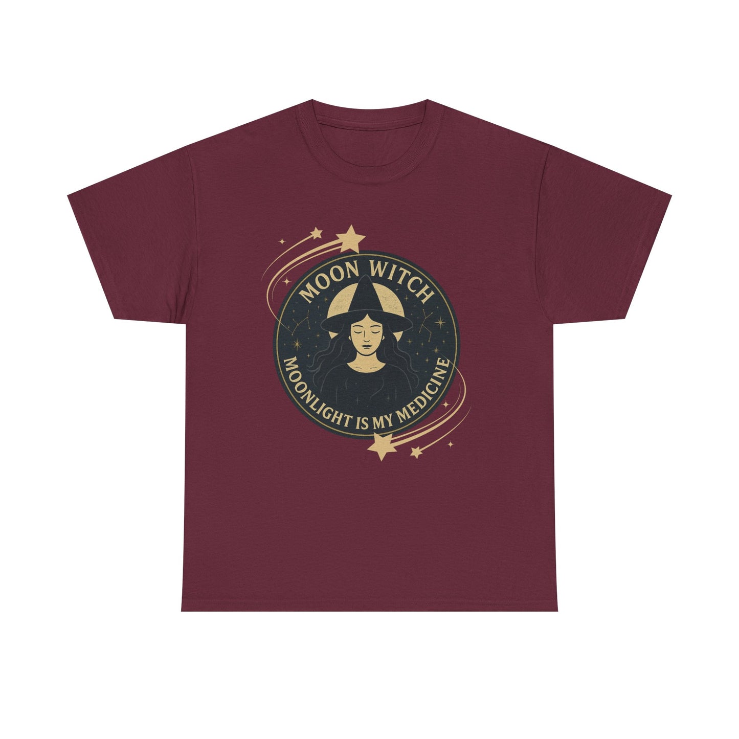 Moon Witch Heavy Cotton Tee | Perfect for Witchy Vibes, Gifts for Witch Lovers, Magical Occasions, Astrology Fashion, Witchy Apparel