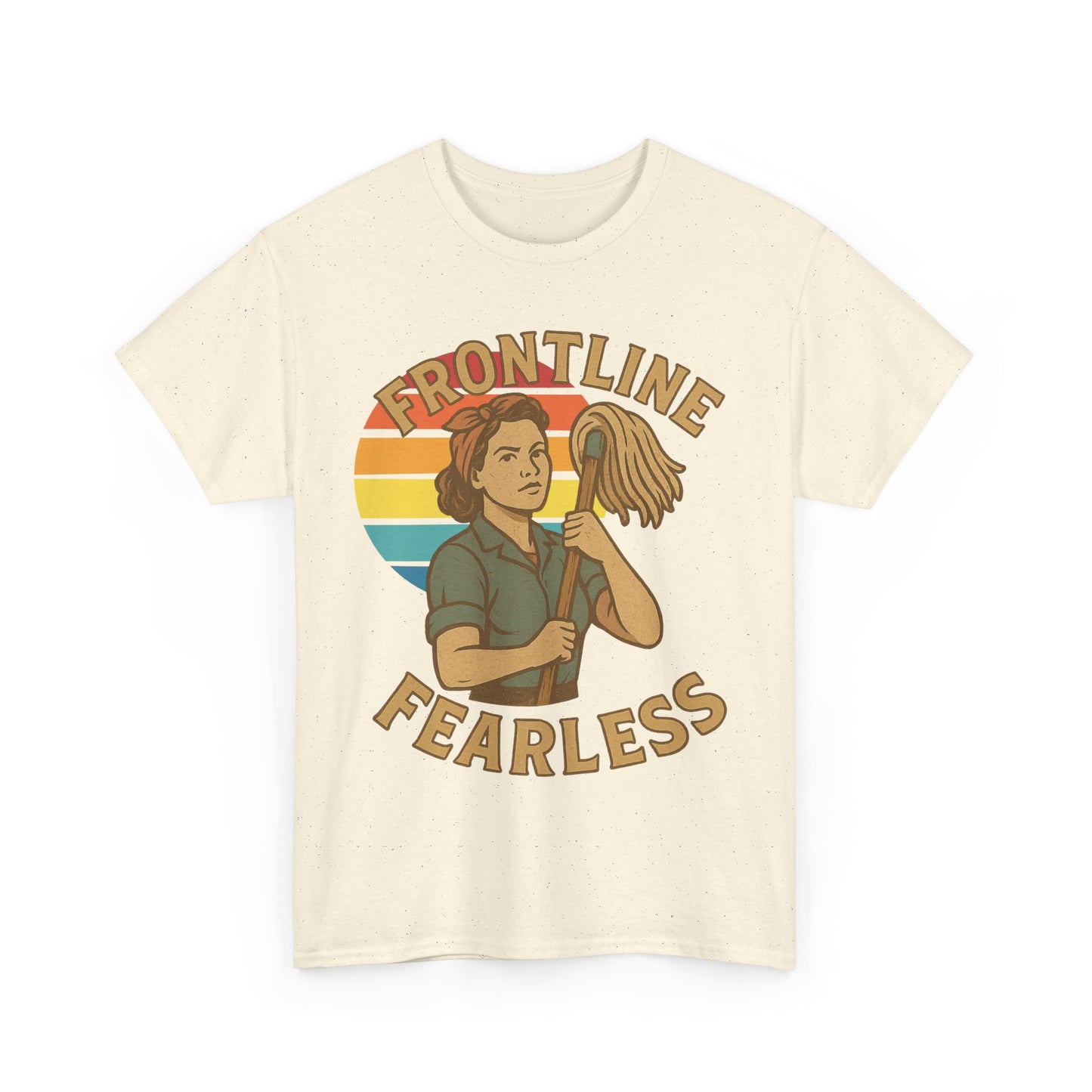 Fearless Frontline Unisex Heavy Cotton Tee, Inspirational T-Shirt, Women's Empowerment Shirt, Everyday Comfort Wear, Gift for Heroes