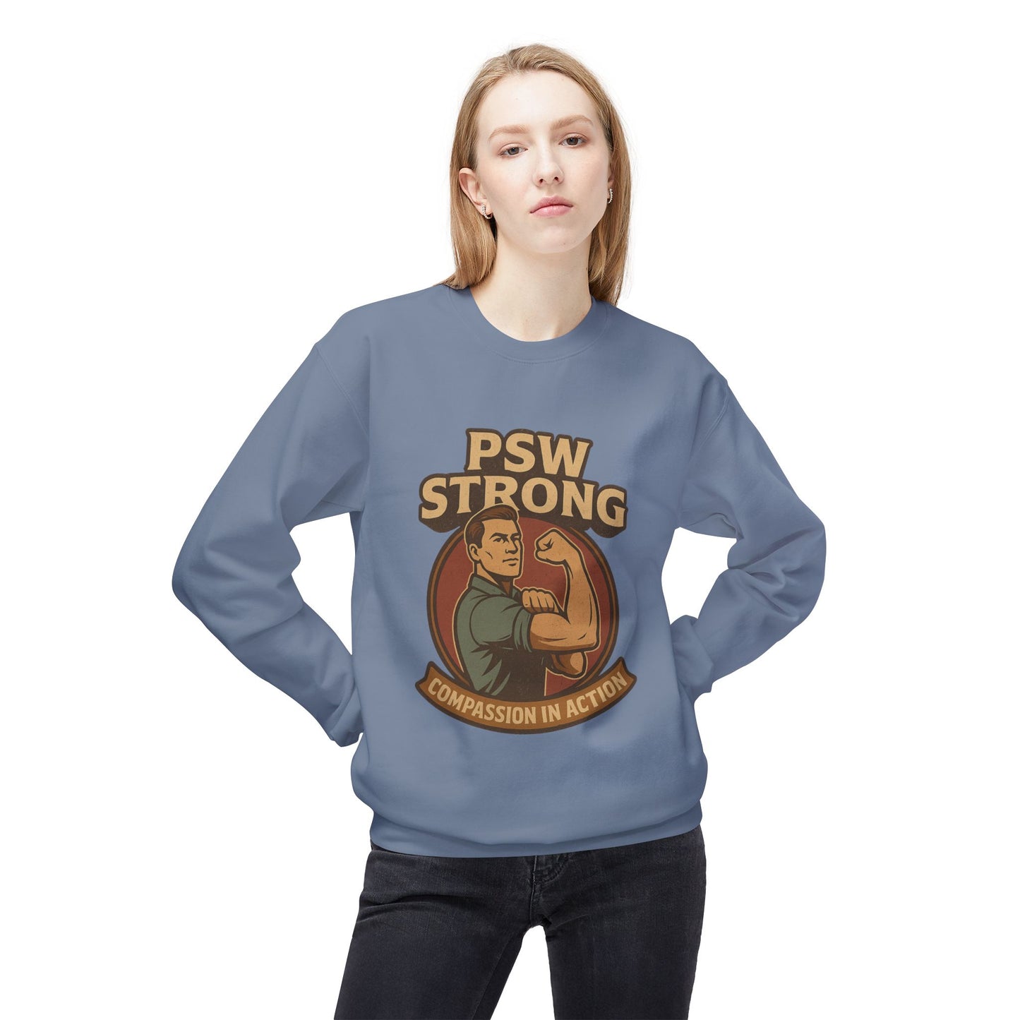 PSW Strong Compassion Crewneck Sweatshirt | Motivational Apparel, Gift for Fitness Lovers, Sportswear, Casual Wear, Inspirational Clothing