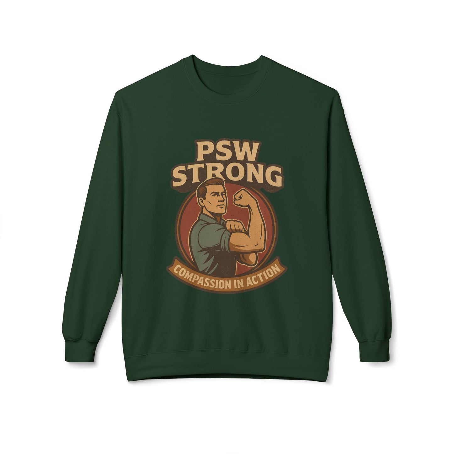 PSW Strong Compassion Crewneck Sweatshirt | Motivational Apparel, Gift for Fitness Lovers, Sportswear, Casual Wear, Inspirational Clothing