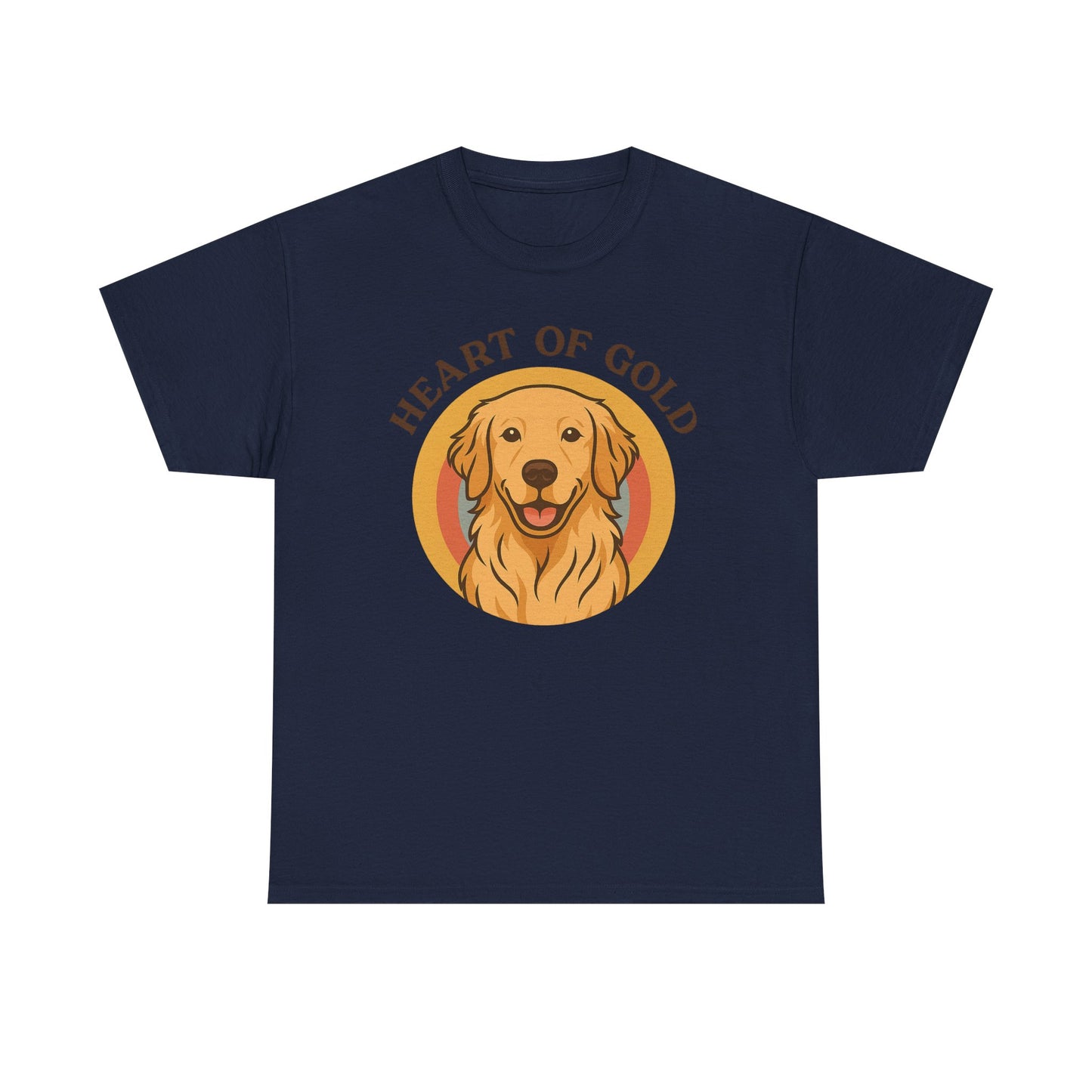 Golden Retriever, Heart of Gold Dog Tee - Unisex Heavy Cotton T-Shirt, Pet Lover Gift, Animal Lover Apparel, Golden Retriever Shirt,