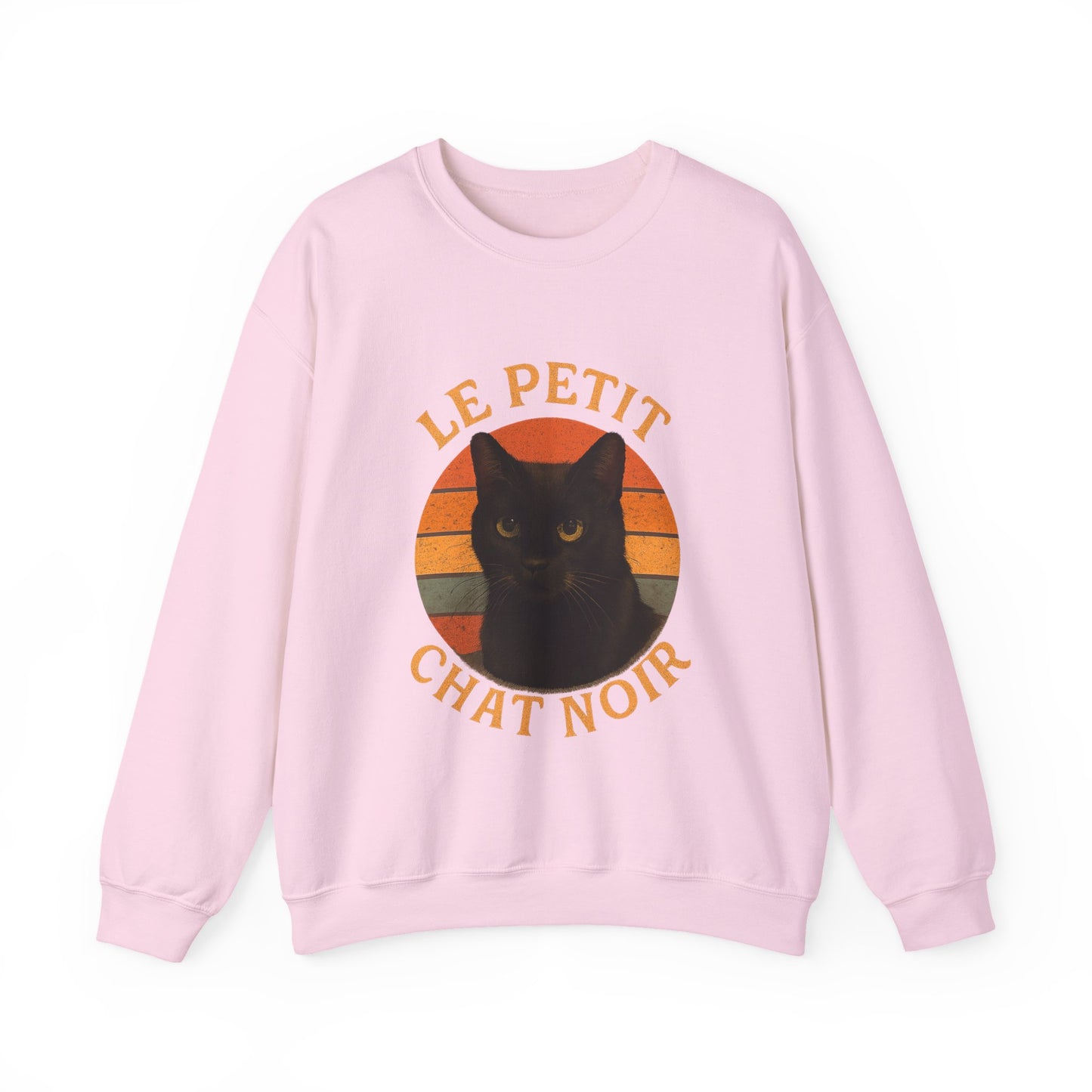 Le Petite Chat Noir, Black Cat Sweatshirt, Cozy Crewneck, Casual Style, Gift for Cat Lovers, Fall Fashion, Unique Animal Design