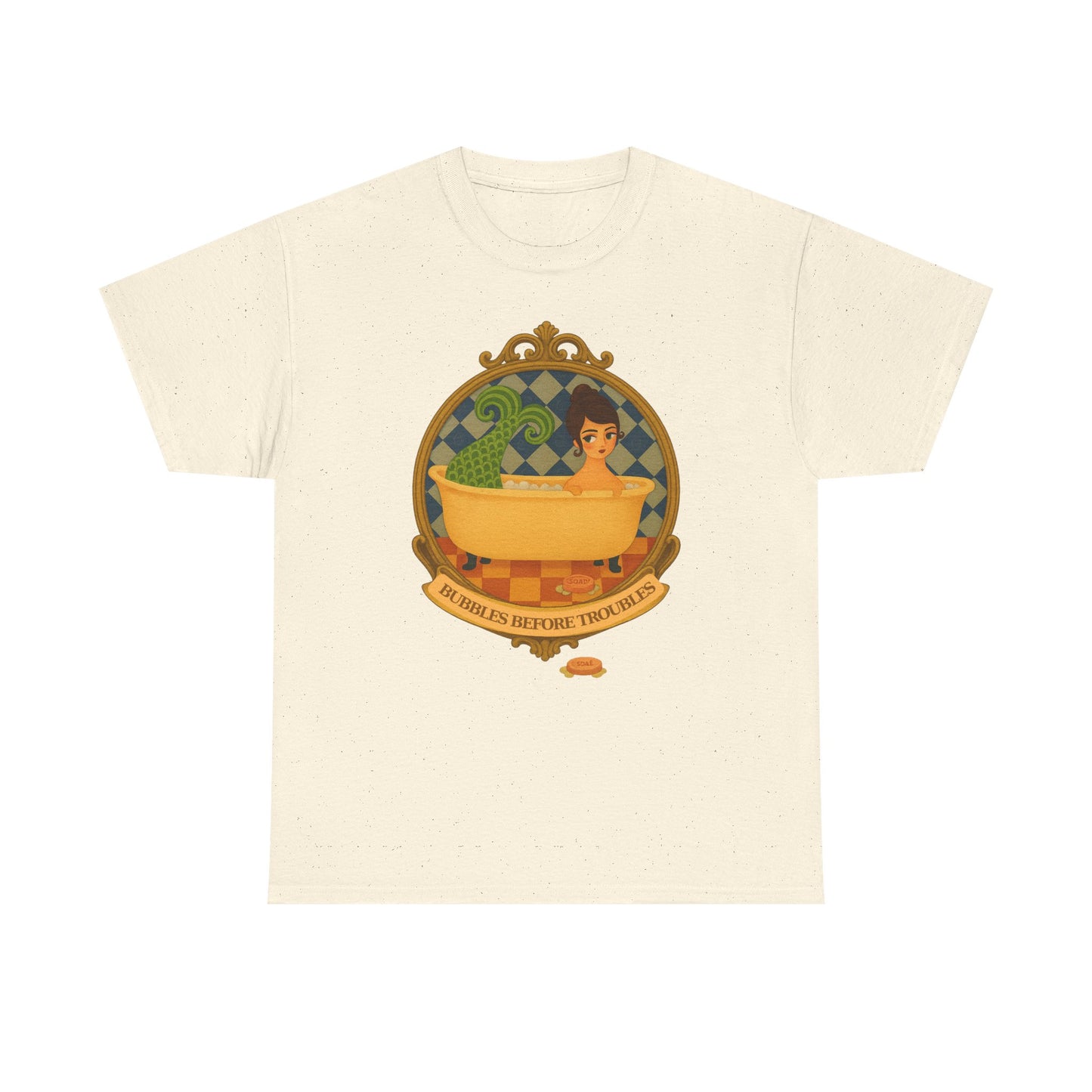 Bubbles before Troubles Unisex Tee, Graphic Art Tshirt, Moonwoven Luna Shirt, Bubble Design Top, Cute Casual Tee, Funny Quote Tee