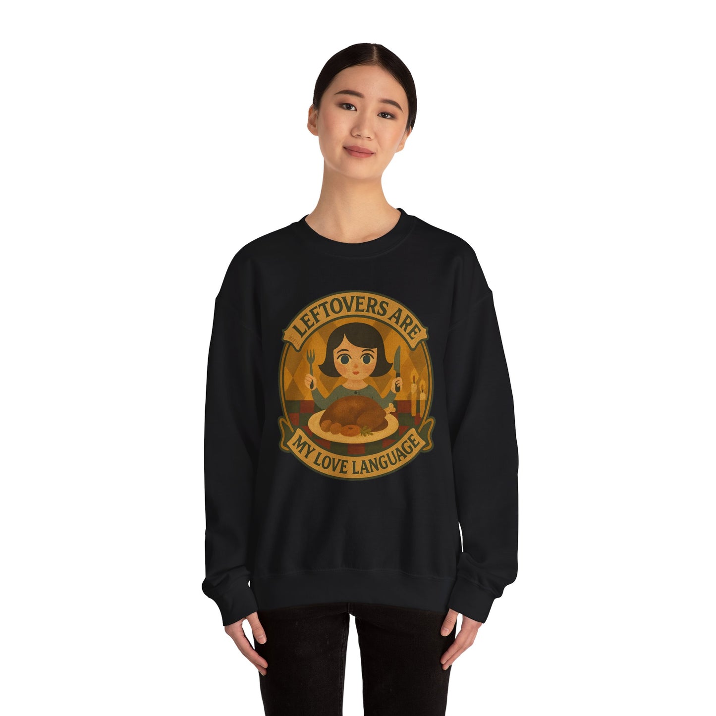 Leftovers Love Language Sweatshirt, Foodie Gift, Original Art Clothing, Moonwoven by Luna, Crewneck Jumper