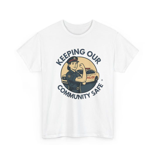 Police female, Community Protector Tee: Celebrate First Responders, Gift for Police Supporters, Law Enforcement Apparel, Casual Wear, Unique Gift Idea